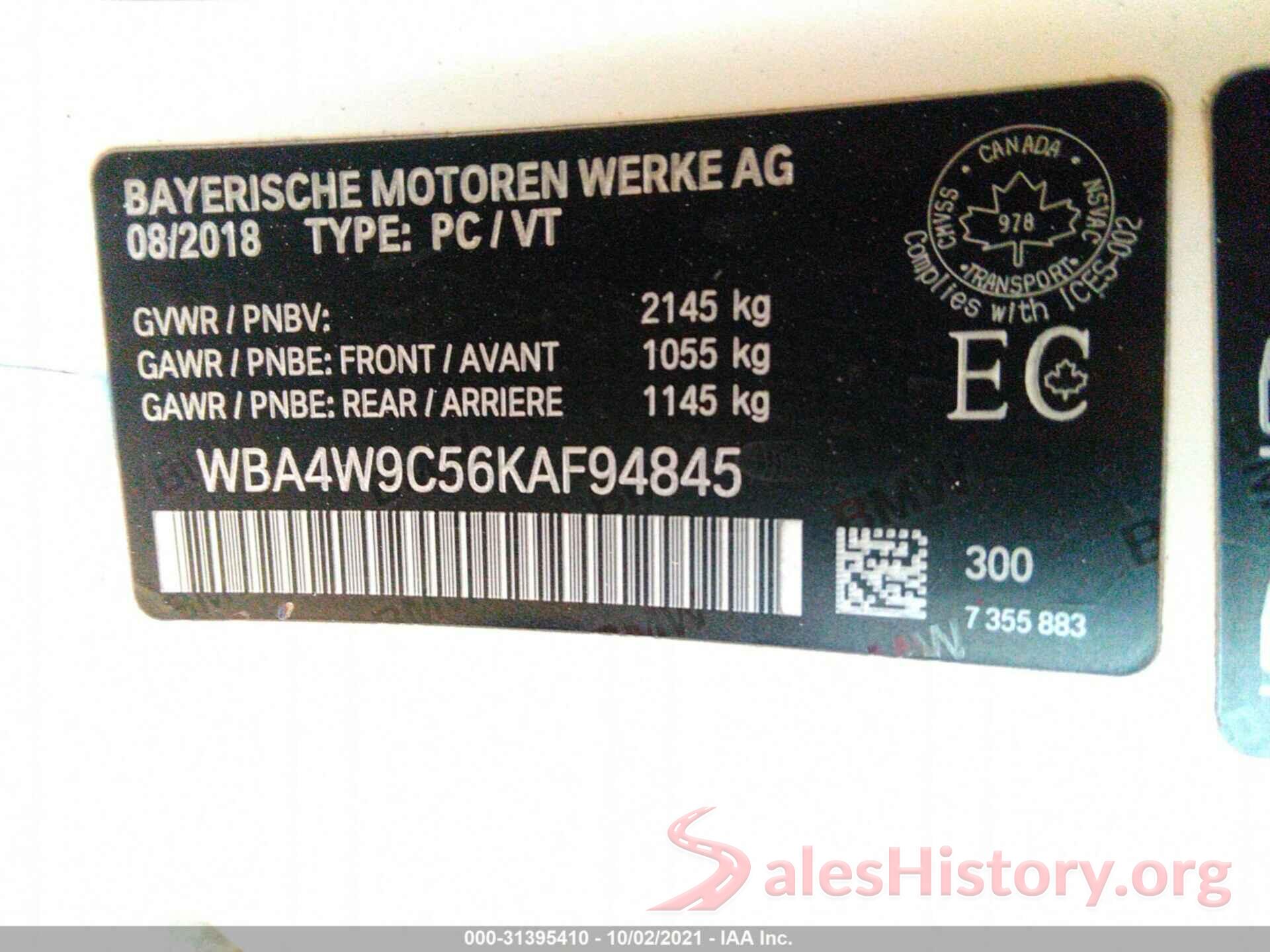 WBA4W9C56KAF94845 2019 BMW 4 SERIES