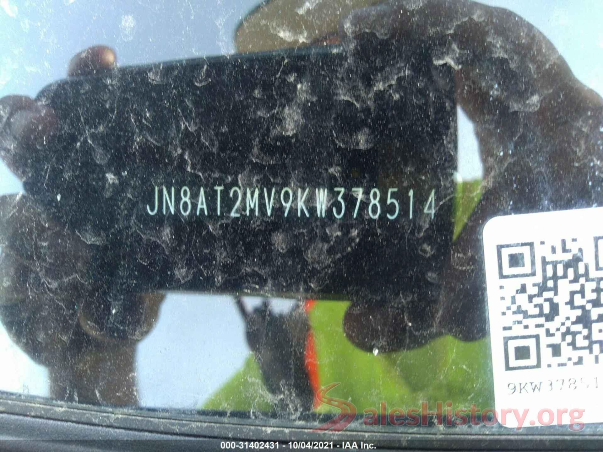 JN8AT2MV9KW378514 2019 NISSAN ROGUE