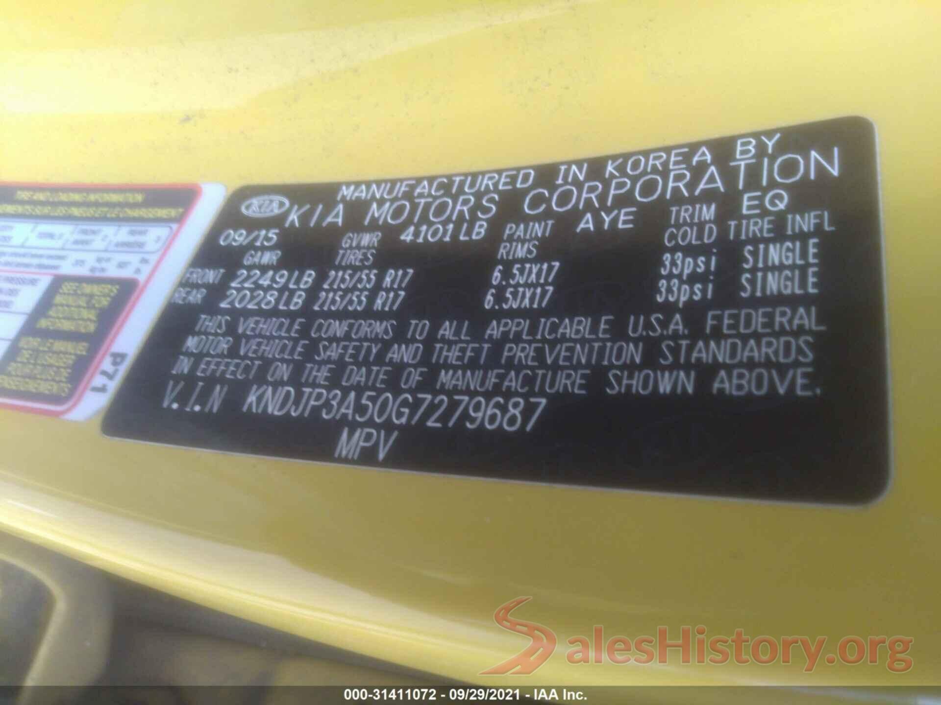 KNDJP3A50G7279687 2016 KIA SOUL