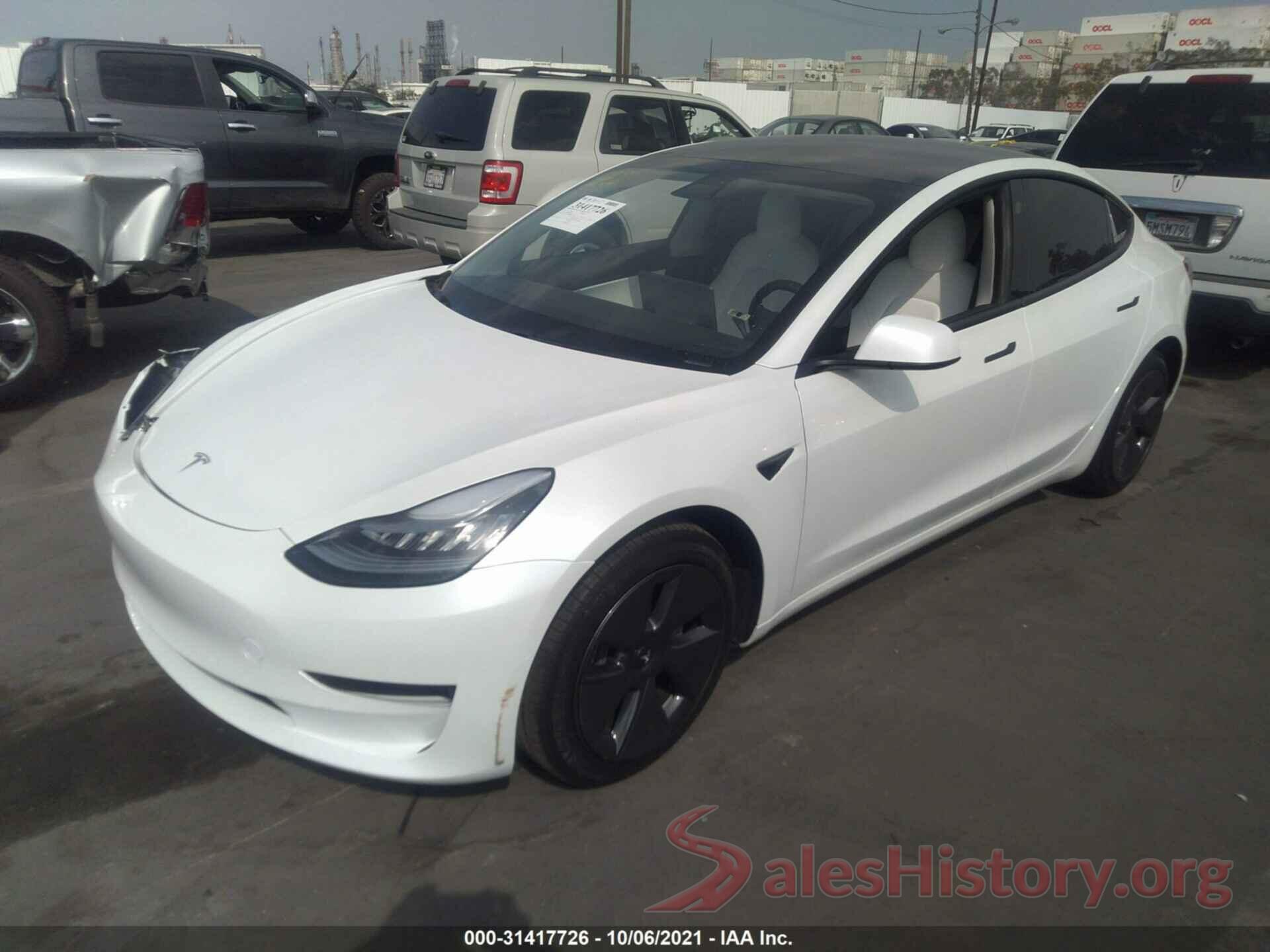 5YJ3E1EA6MF857405 2021 TESLA MODEL 3