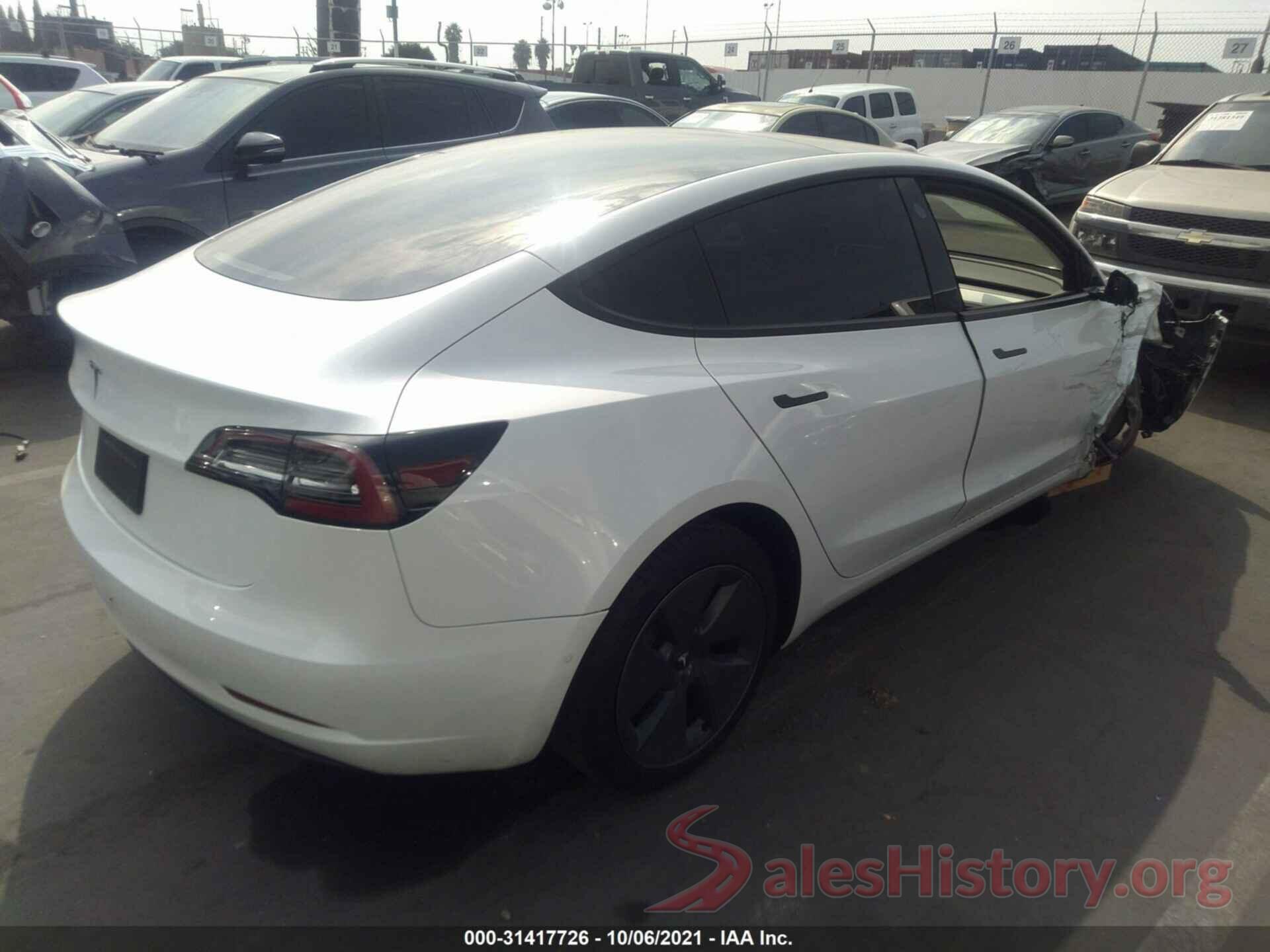 5YJ3E1EA6MF857405 2021 TESLA MODEL 3