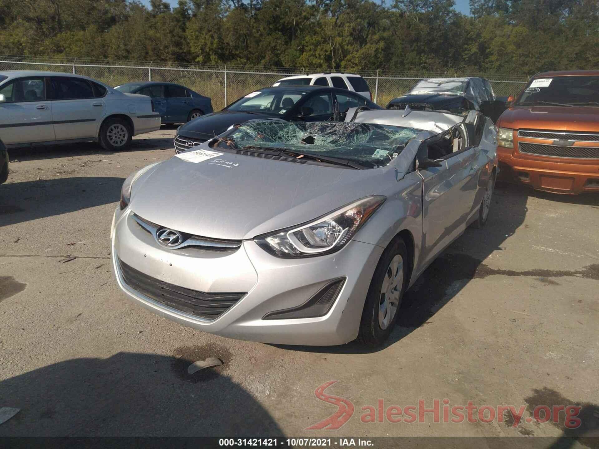 5NPDH4AE9GH792593 2016 HYUNDAI ELANTRA