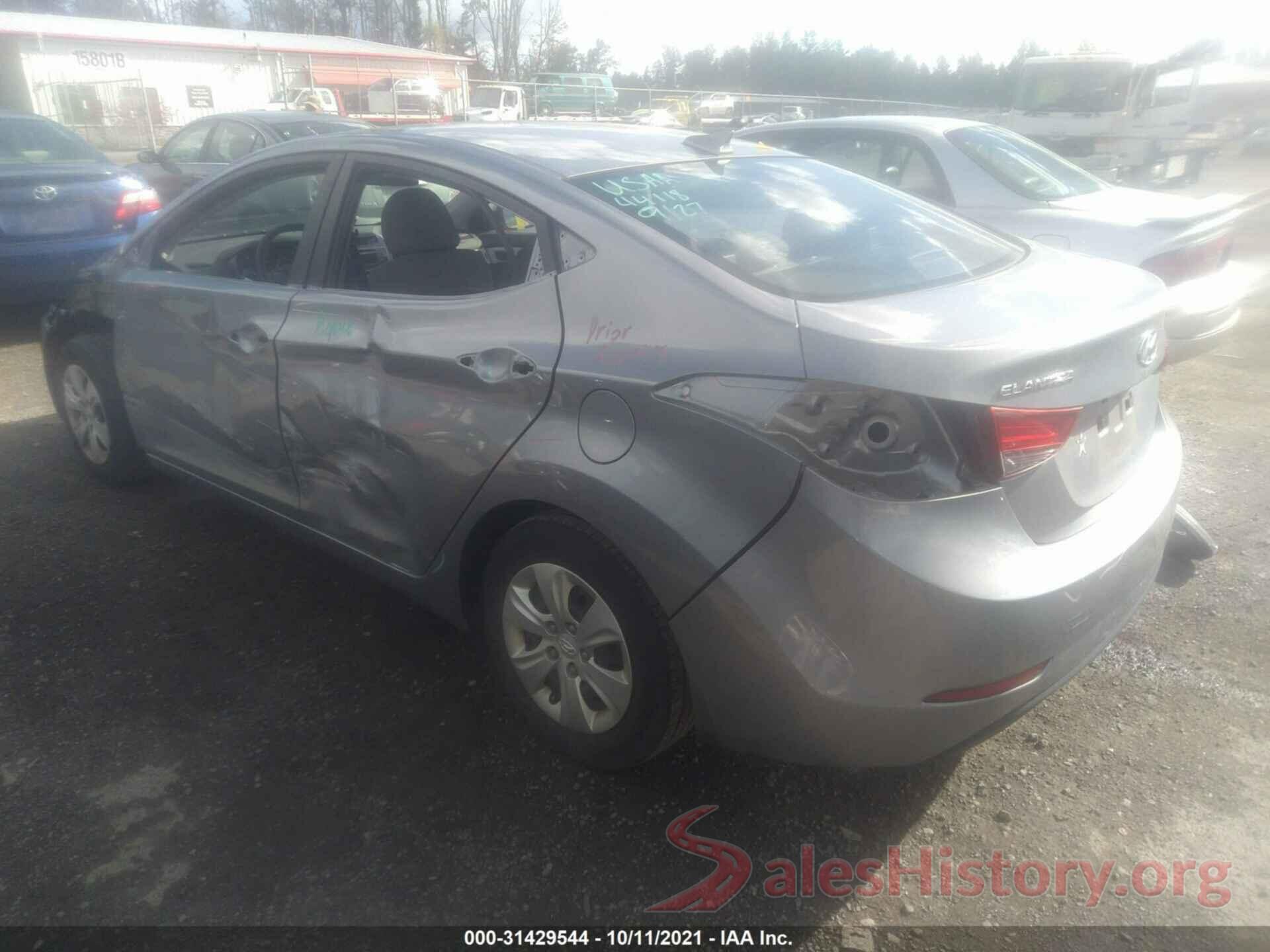 5NPDH4AE5GH733380 2016 HYUNDAI ELANTRA