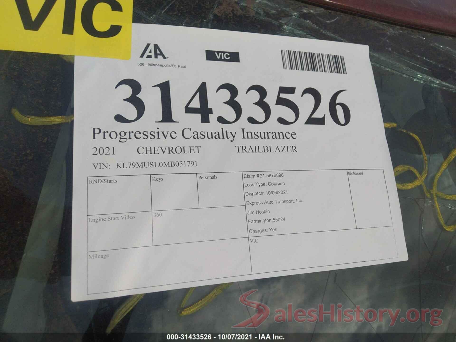 KL79MUSL0MB051791 2021 CHEVROLET TRAILBLAZER