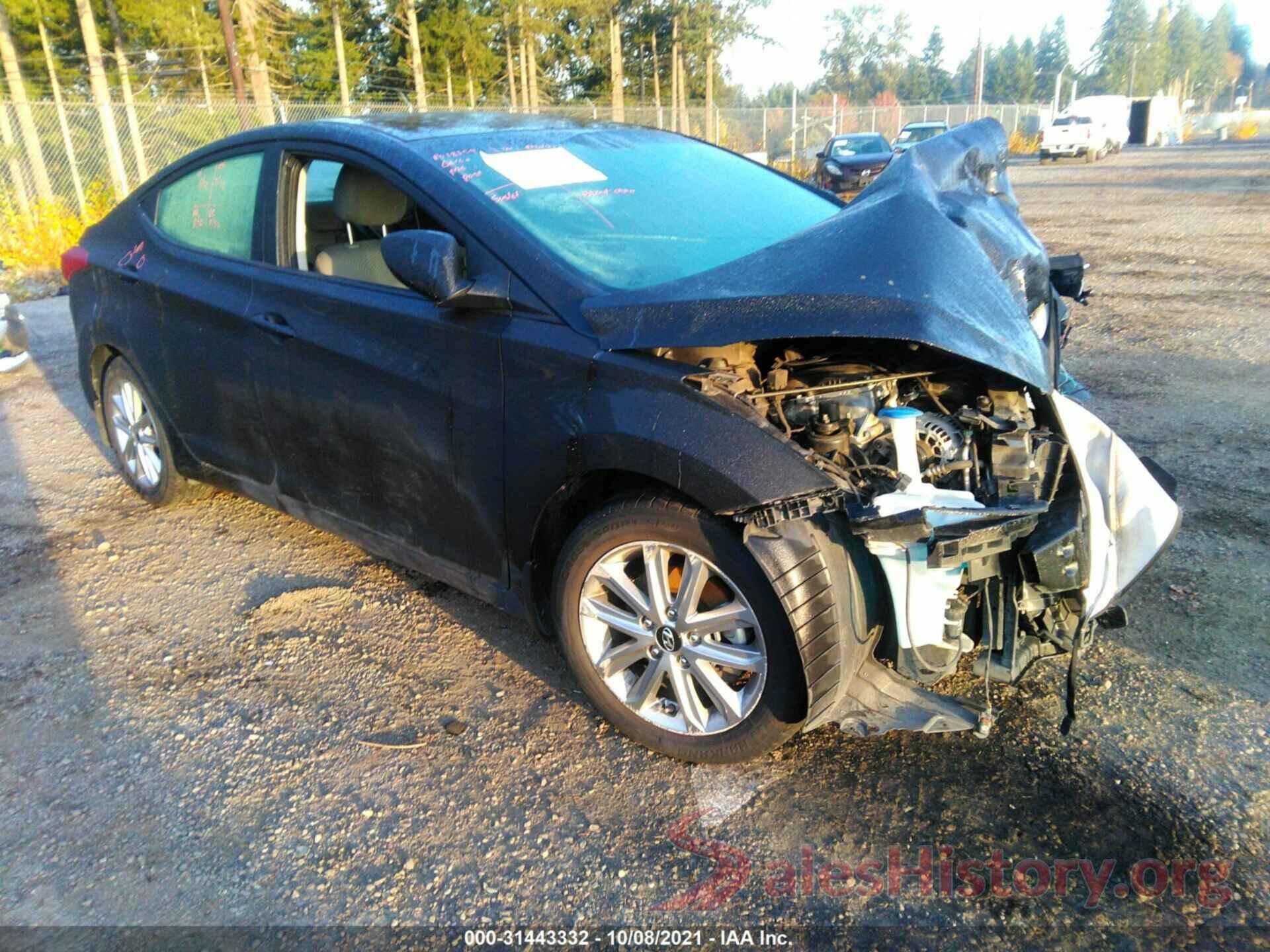 5NPDH4AE7GH658309 2016 HYUNDAI ELANTRA