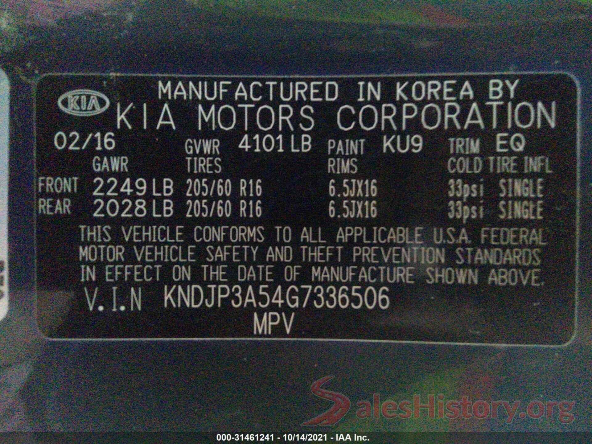 KNDJP3A54G7336506 2016 KIA SOUL