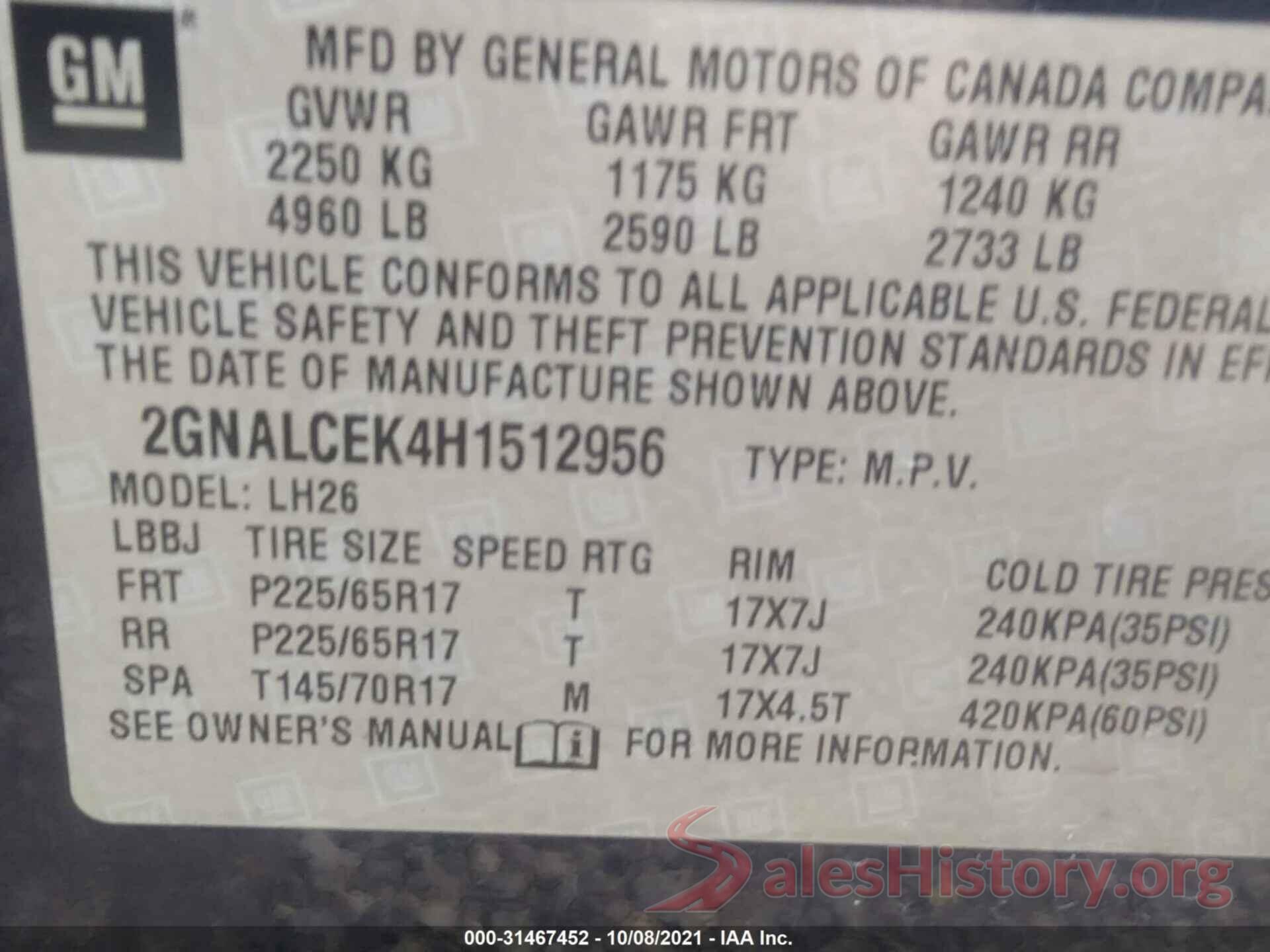 2GNALCEK4H1512956 2017 CHEVROLET EQUINOX