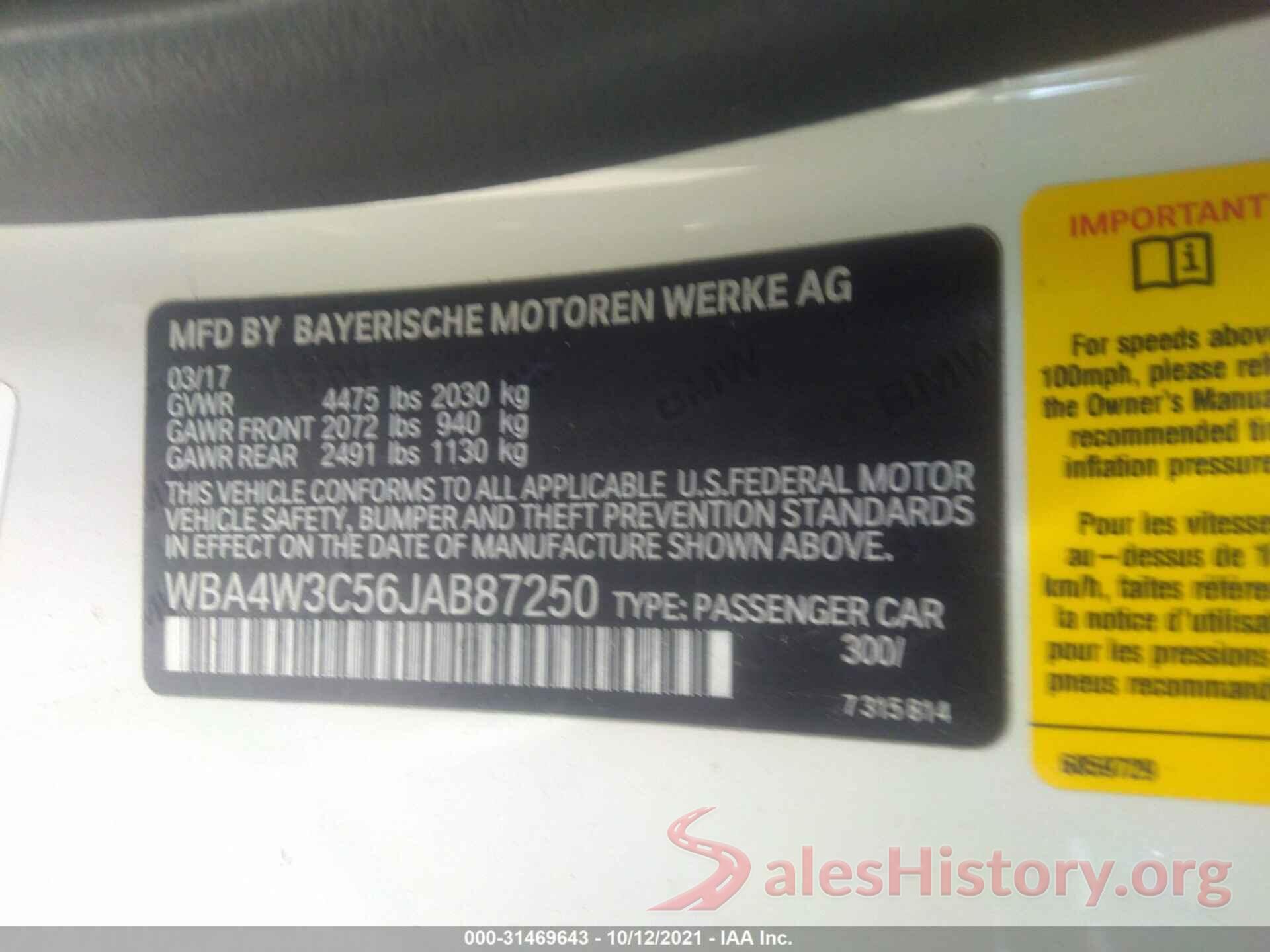 WBA4W3C56JAB87250 2018 BMW 4 SERIES