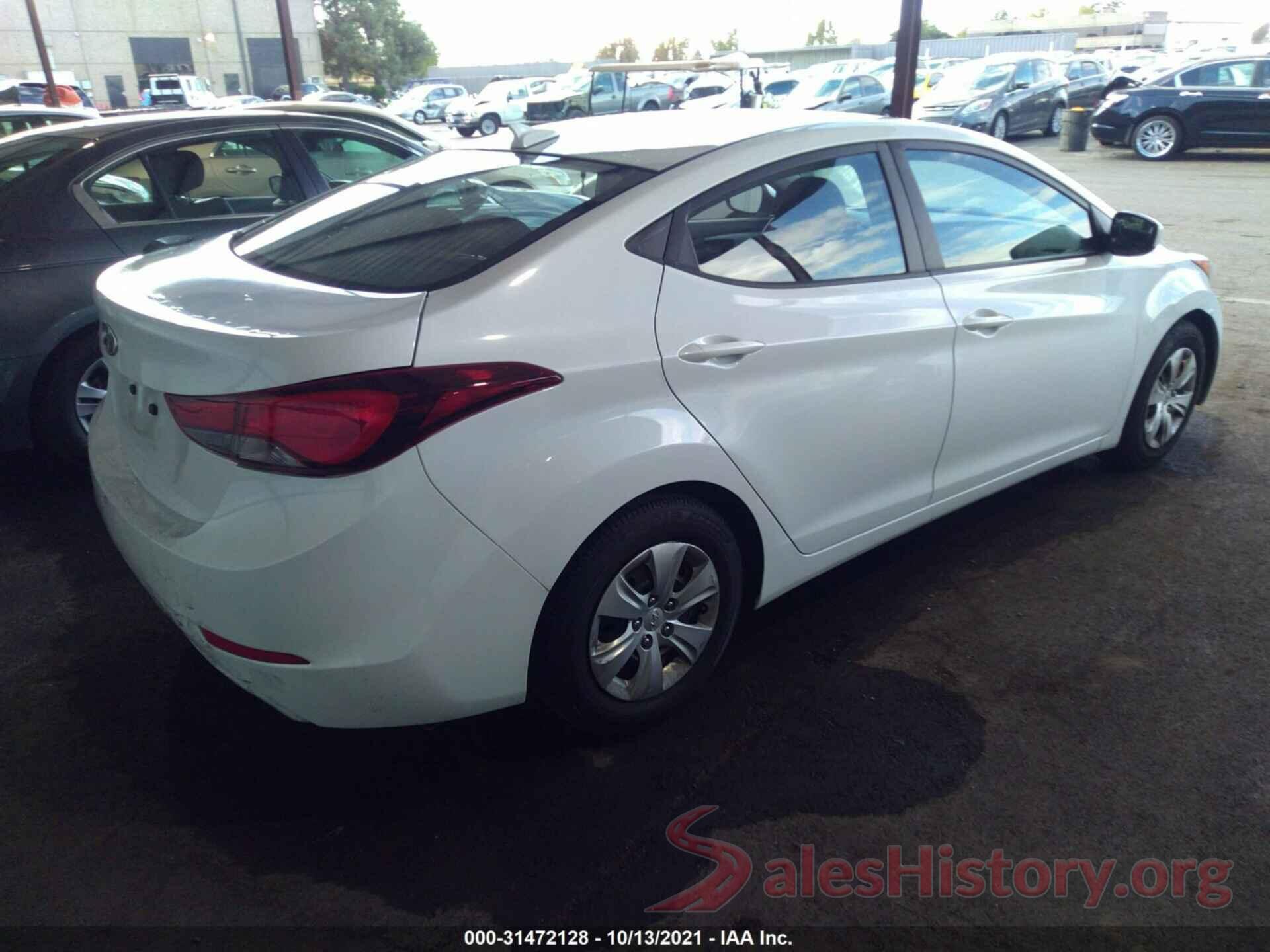 5NPDH4AEXGH744763 2016 HYUNDAI ELANTRA