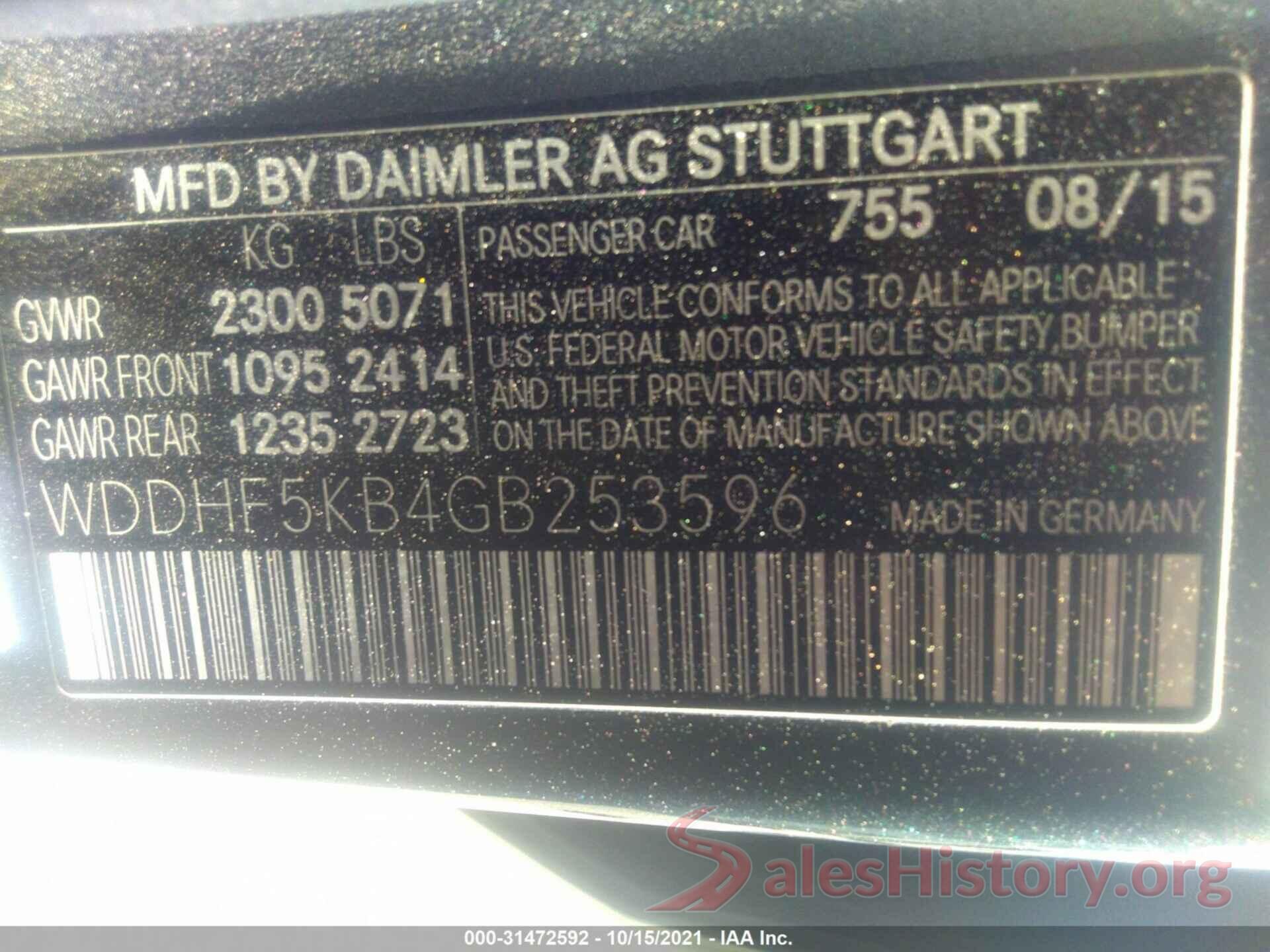 WDDHF5KB4GB253596 2016 MERCEDES-BENZ E-CLASS