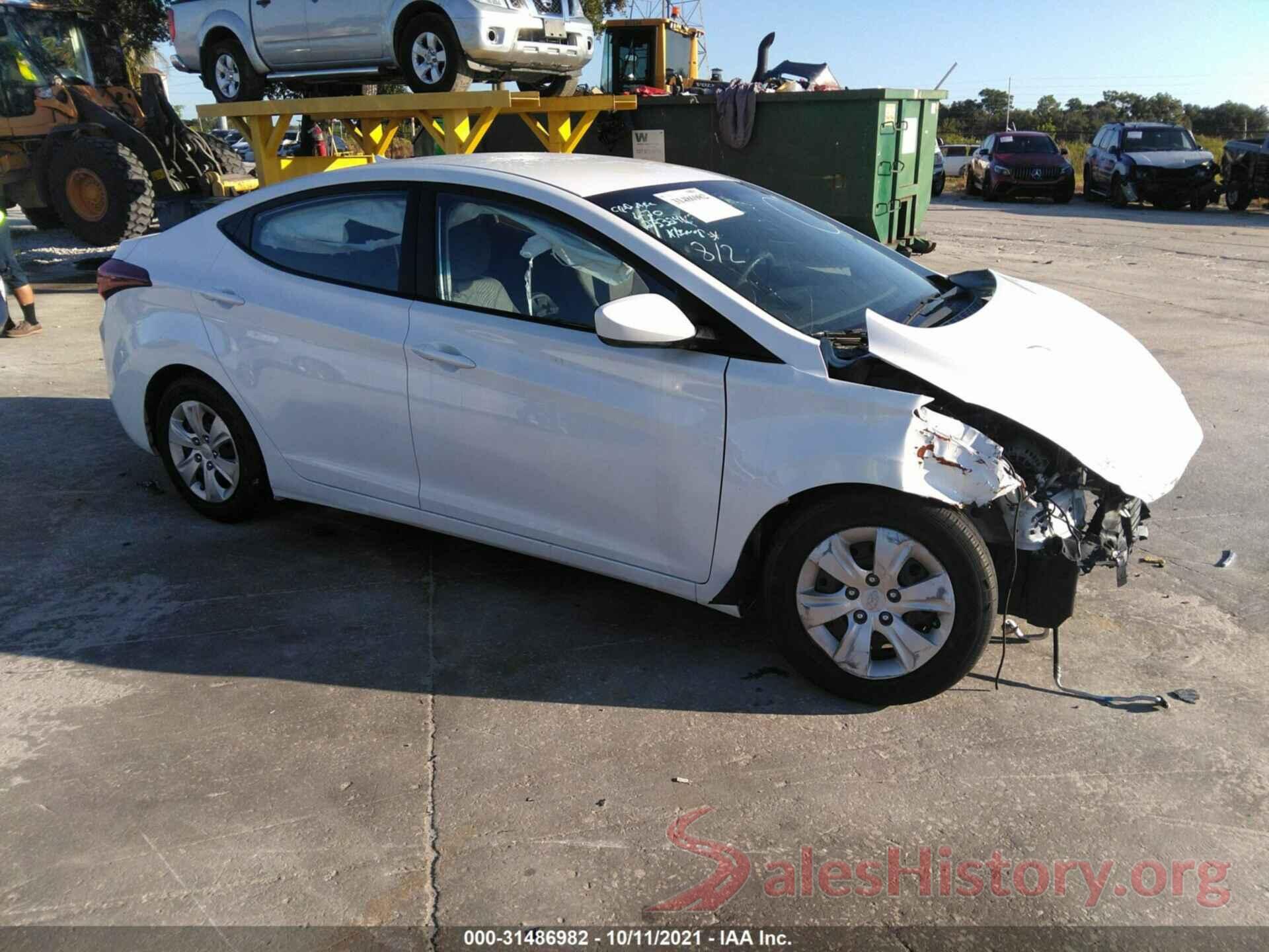 5NPDH4AE9GH750411 2016 HYUNDAI ELANTRA