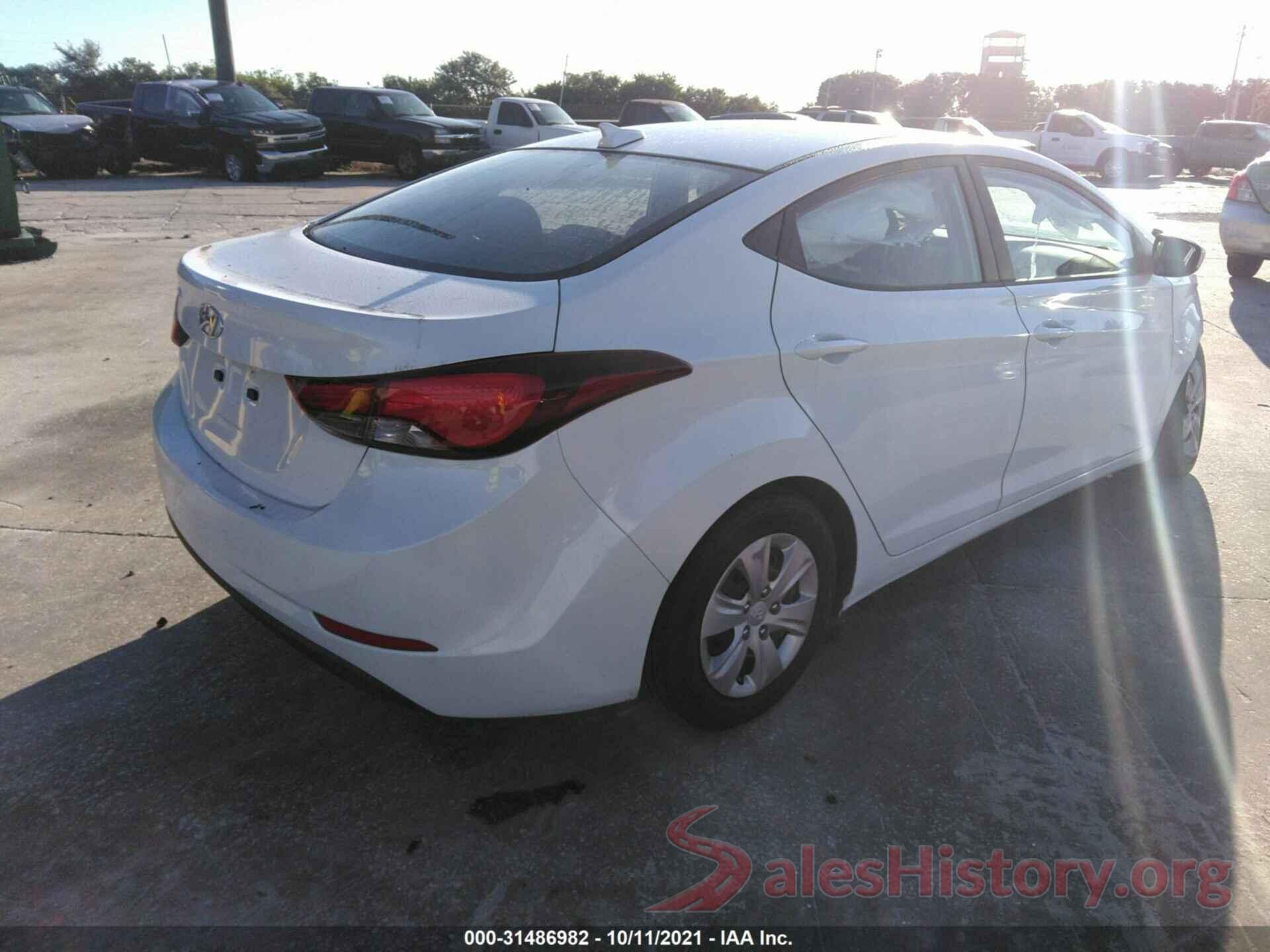 5NPDH4AE9GH750411 2016 HYUNDAI ELANTRA