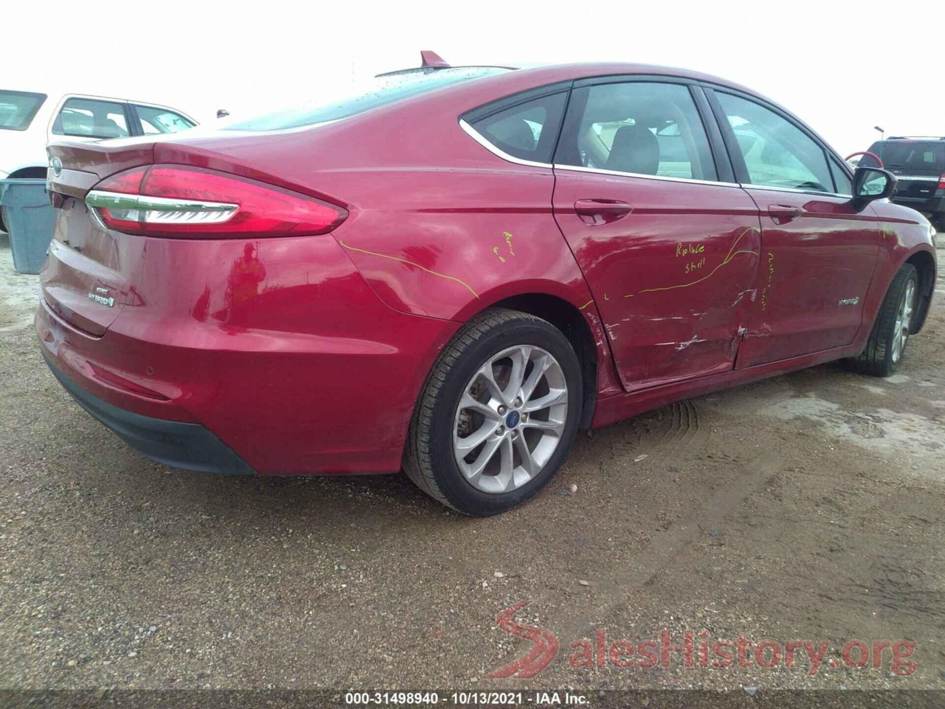 3FA6P0LU6KR256687 2019 FORD FUSION HYBRID