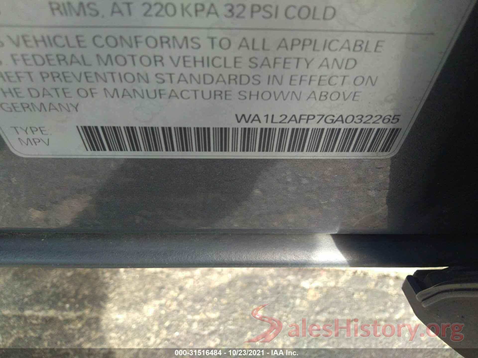 WA1L2AFP7GA032265 2016 AUDI Q5