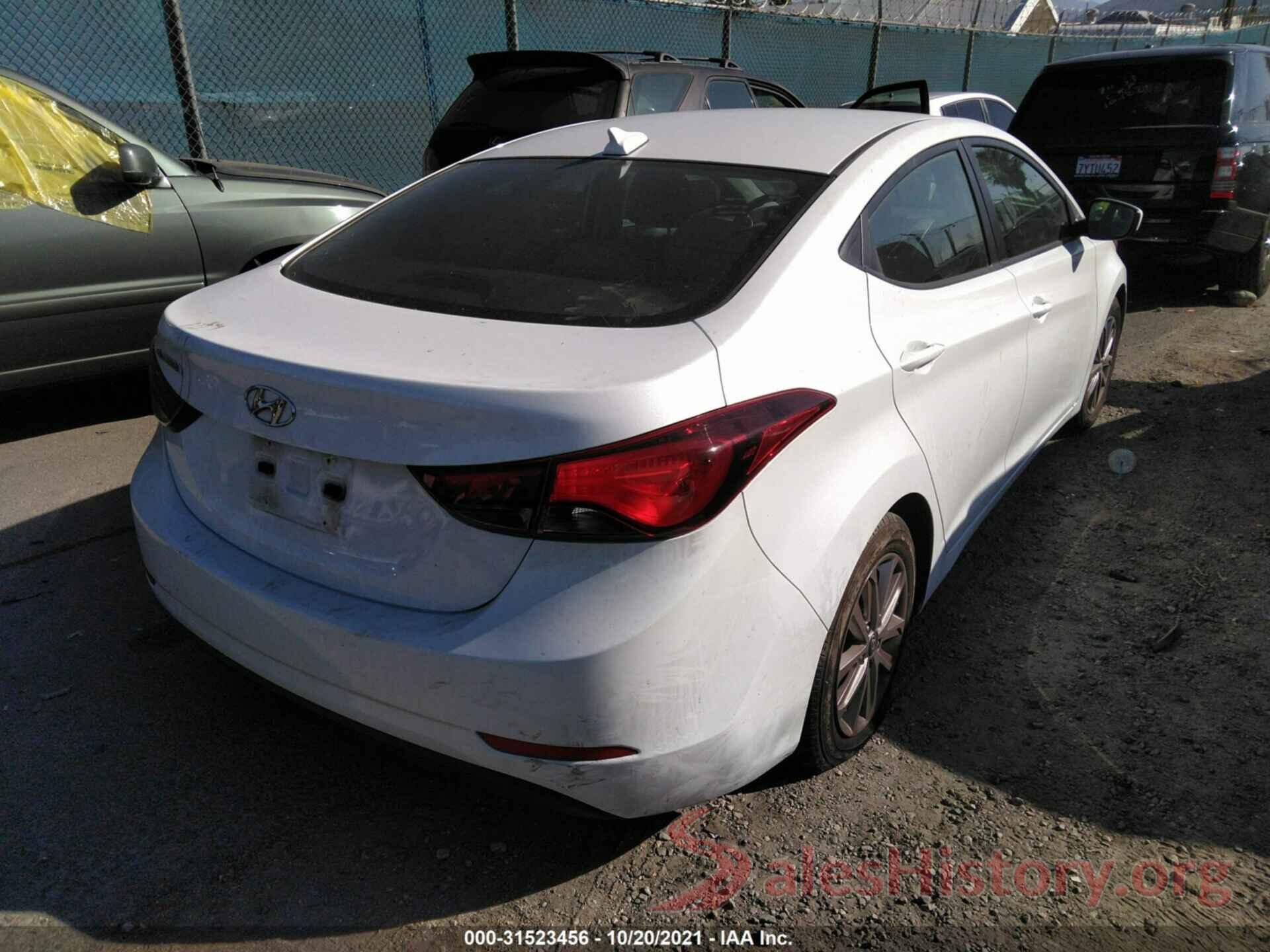 5NPDH4AE0GH750913 2016 HYUNDAI ELANTRA