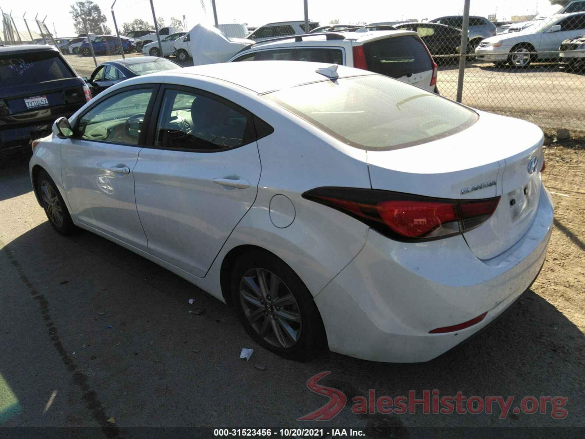 5NPDH4AE0GH750913 2016 HYUNDAI ELANTRA