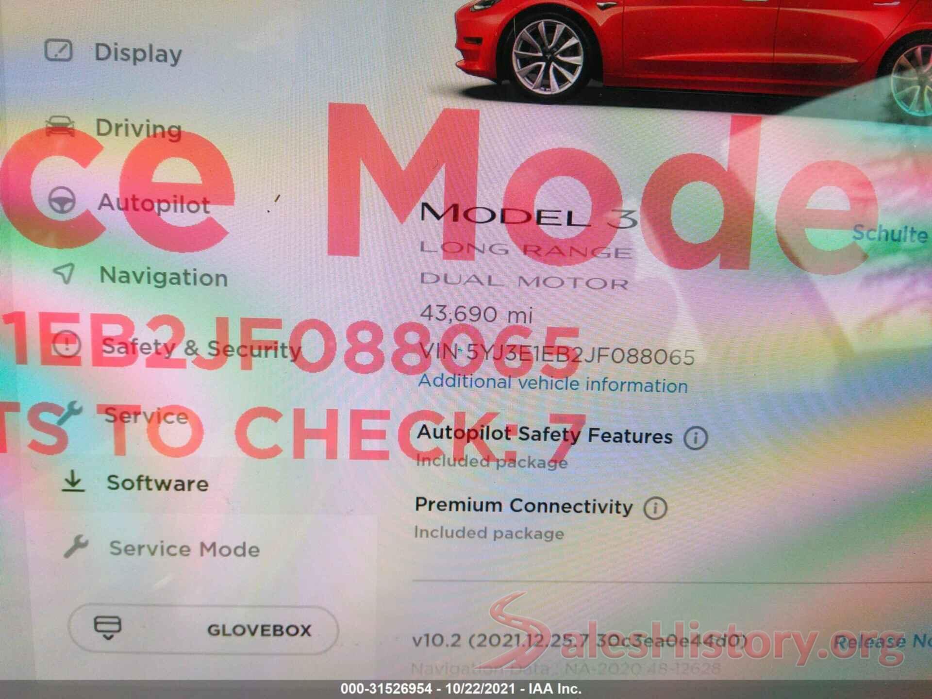 5YJ3E1EB2JF088065 2018 TESLA MODEL 3