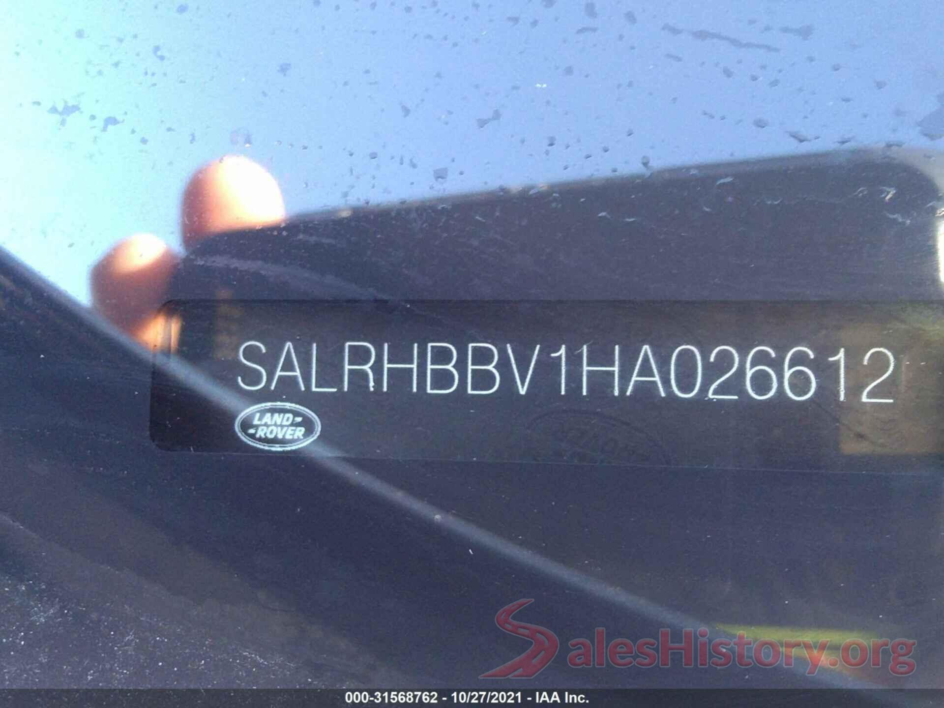 SALRHBBV1HA026612 2017 LAND ROVER DISCOVERY