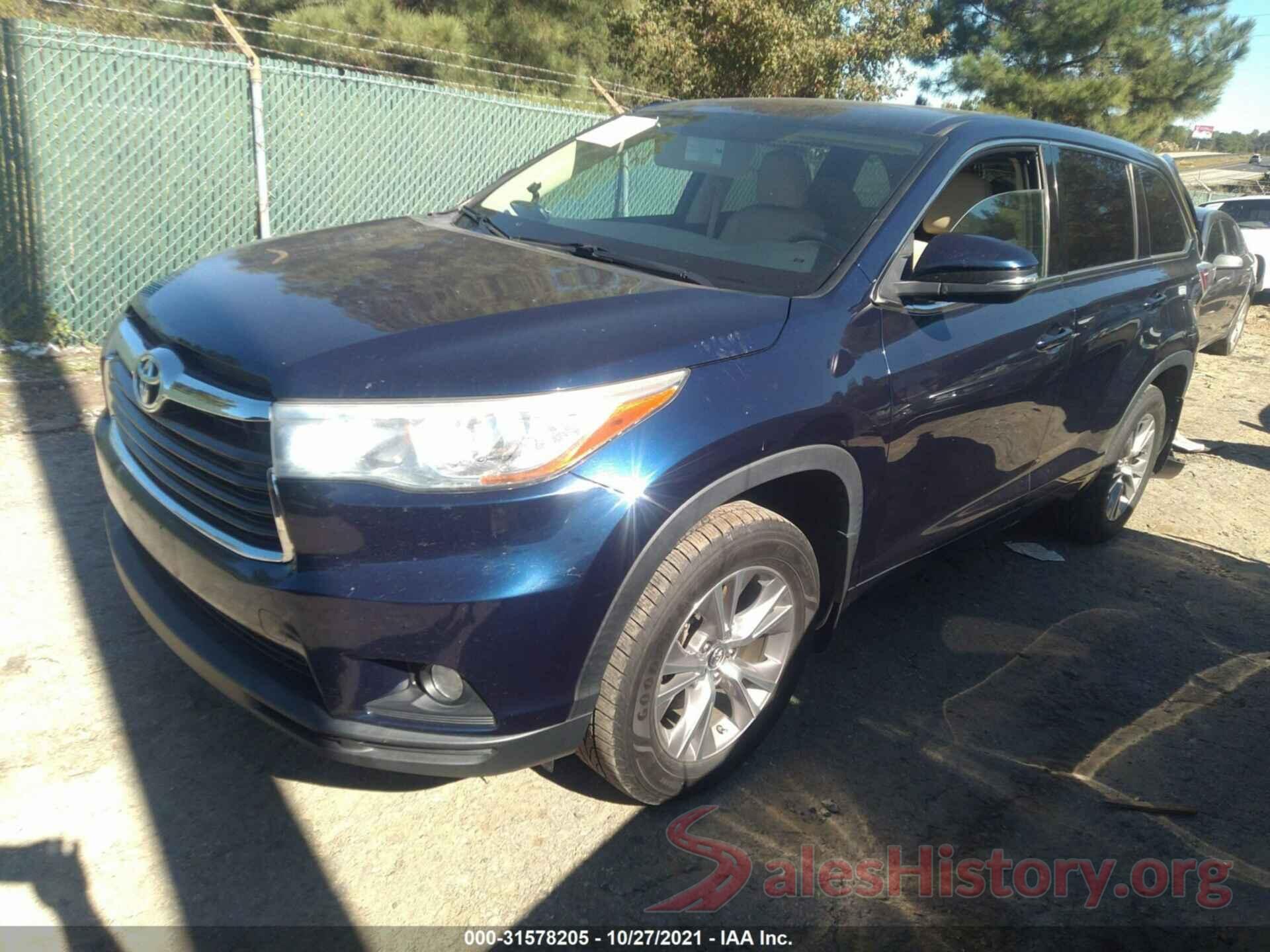 5TDBKRFH8GS297126 2016 TOYOTA HIGHLANDER