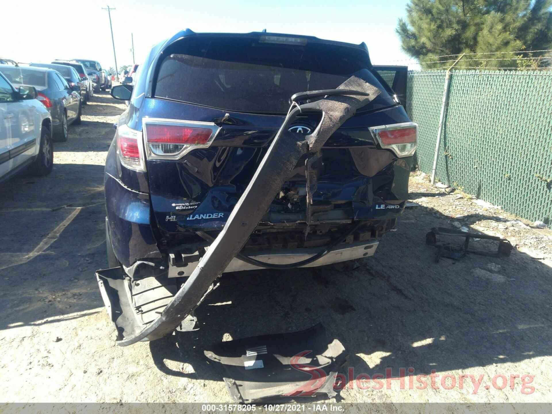 5TDBKRFH8GS297126 2016 TOYOTA HIGHLANDER