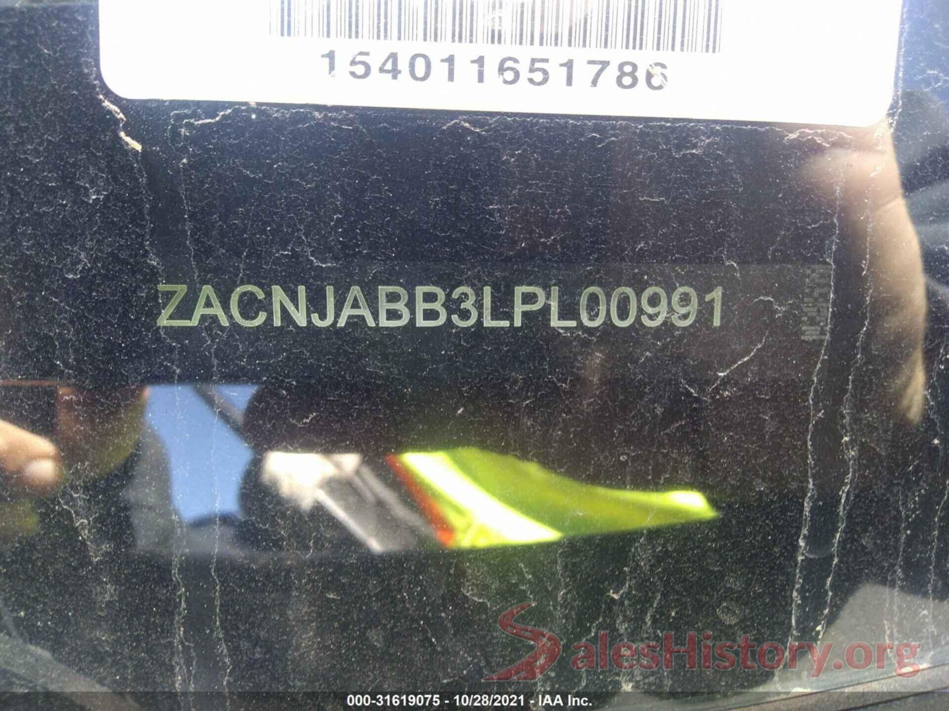 ZACNJABB3LPL00991 2020 JEEP RENEGADE