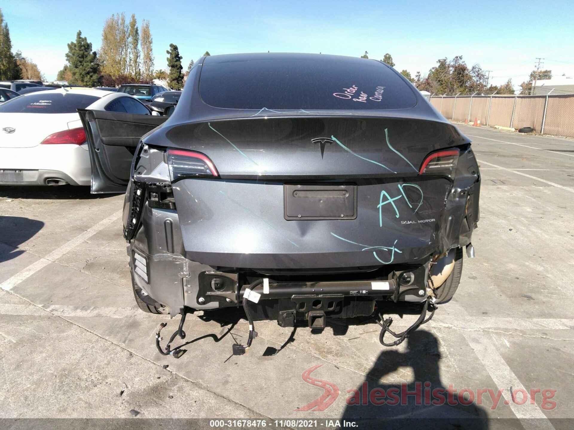 5YJYGDEE7MF152911 2021 TESLA MODEL Y