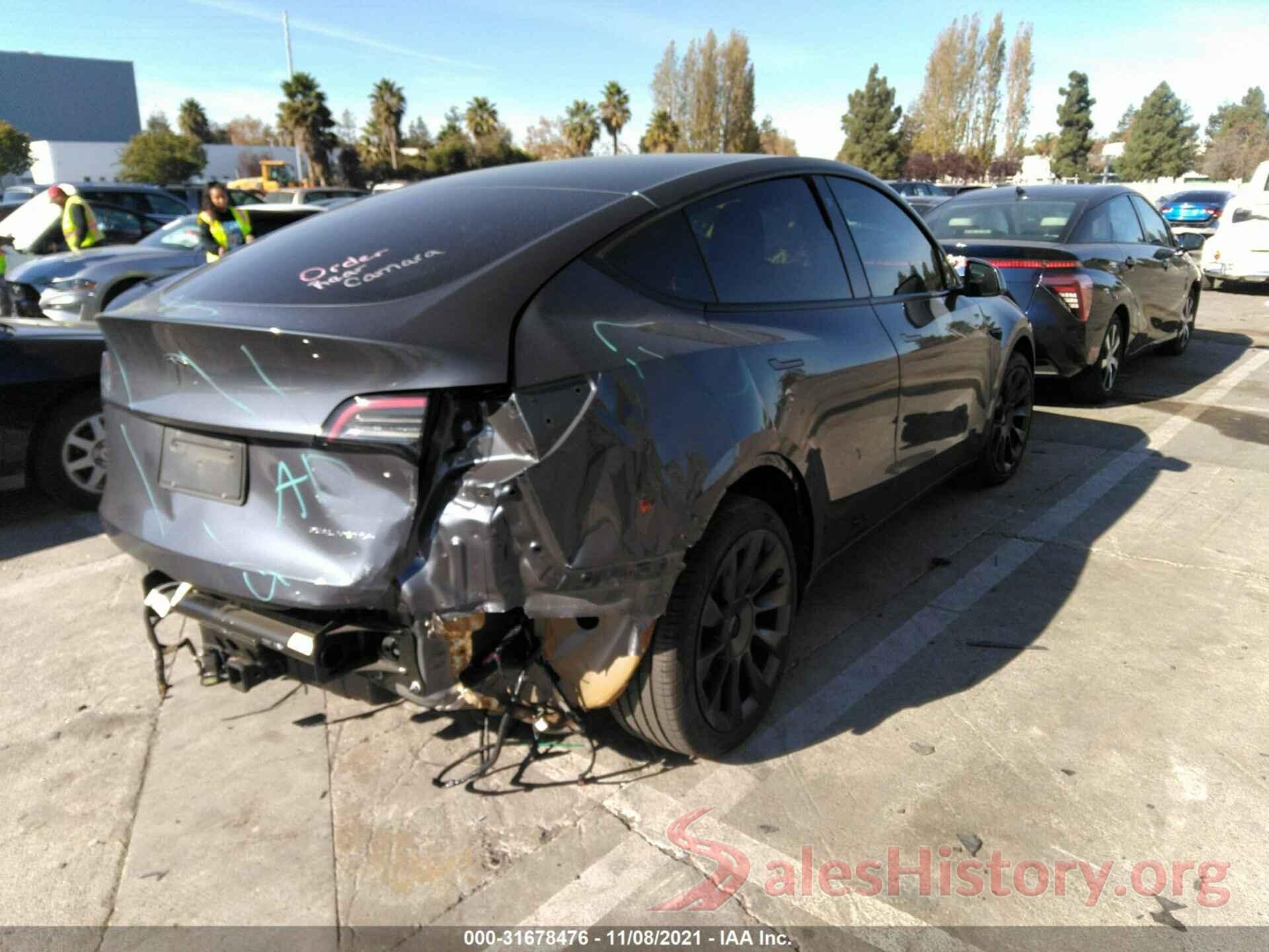 5YJYGDEE7MF152911 2021 TESLA MODEL Y