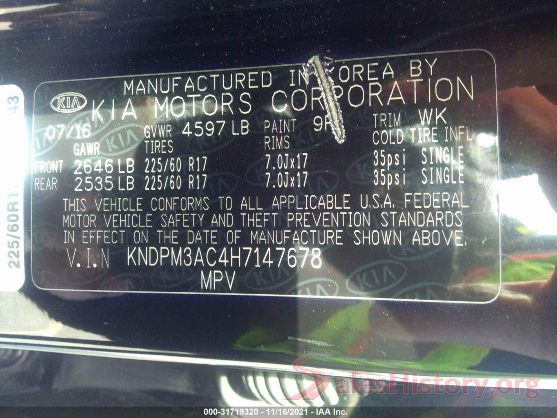 KNDPM3AC4H7147678 2017 KIA SPORTAGE