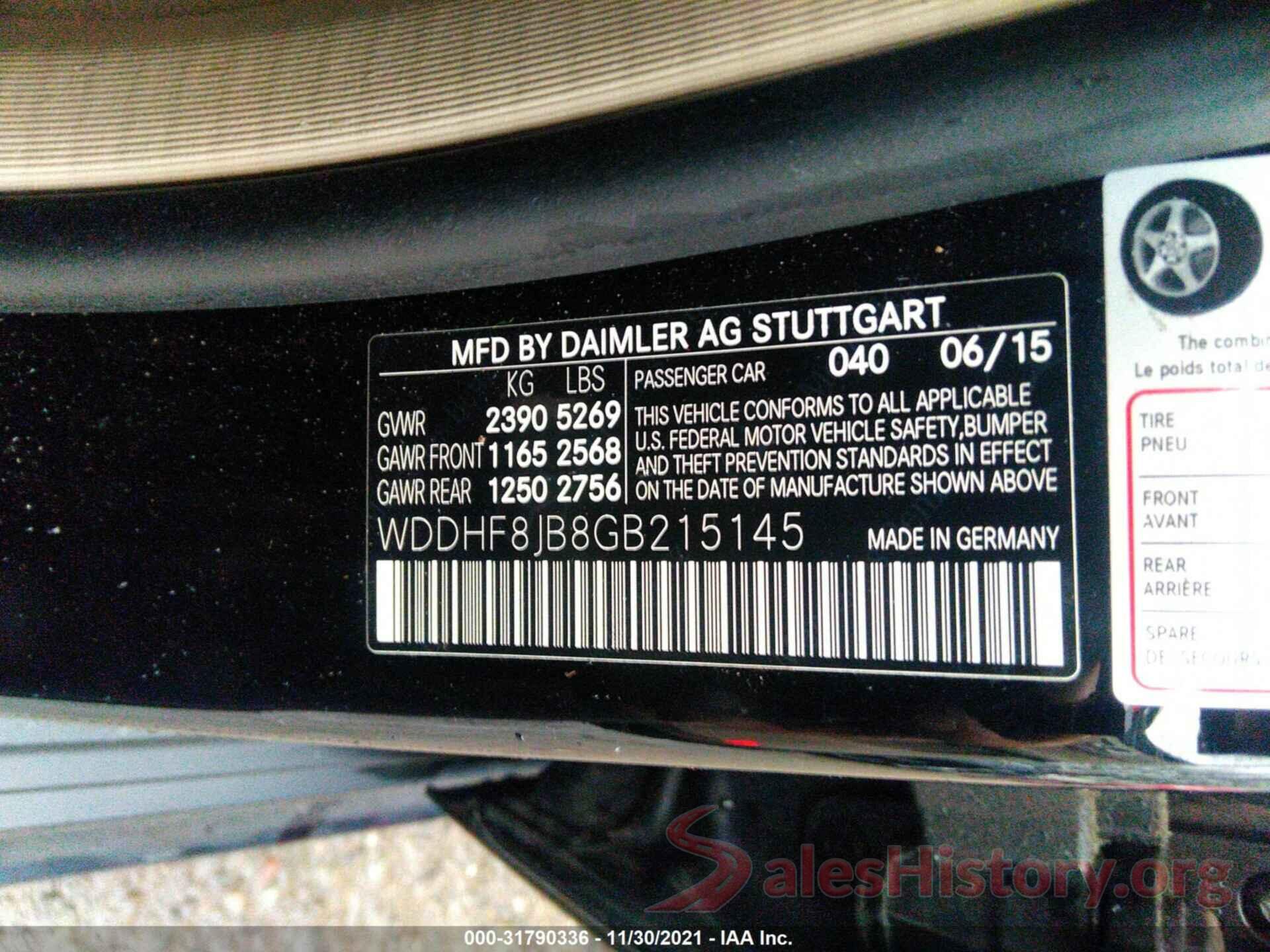 WDDHF8JB8GB215145 2016 MERCEDES-BENZ E-CLASS