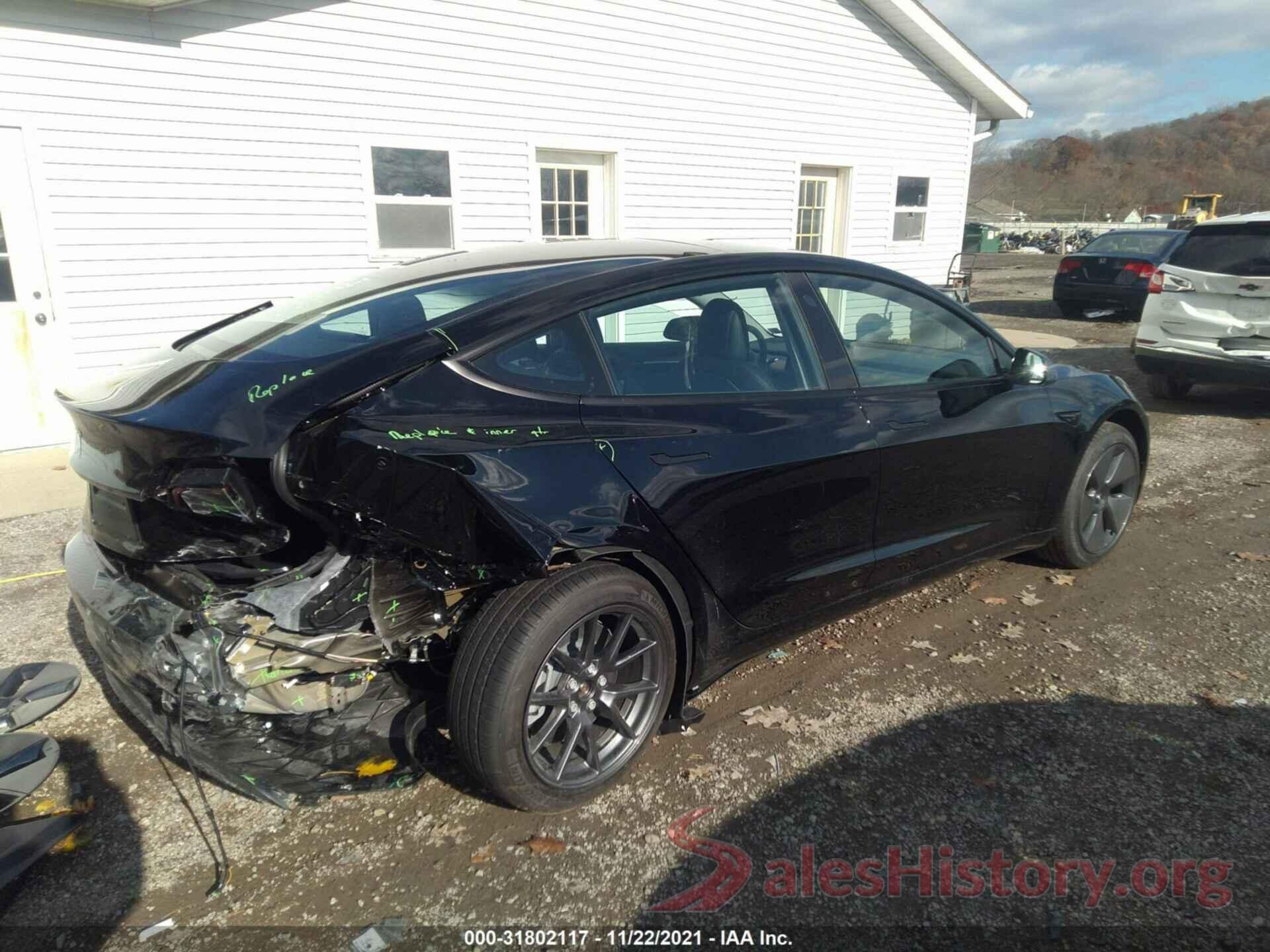 5YJ3E1EA2MF013569 2021 TESLA MODEL 3