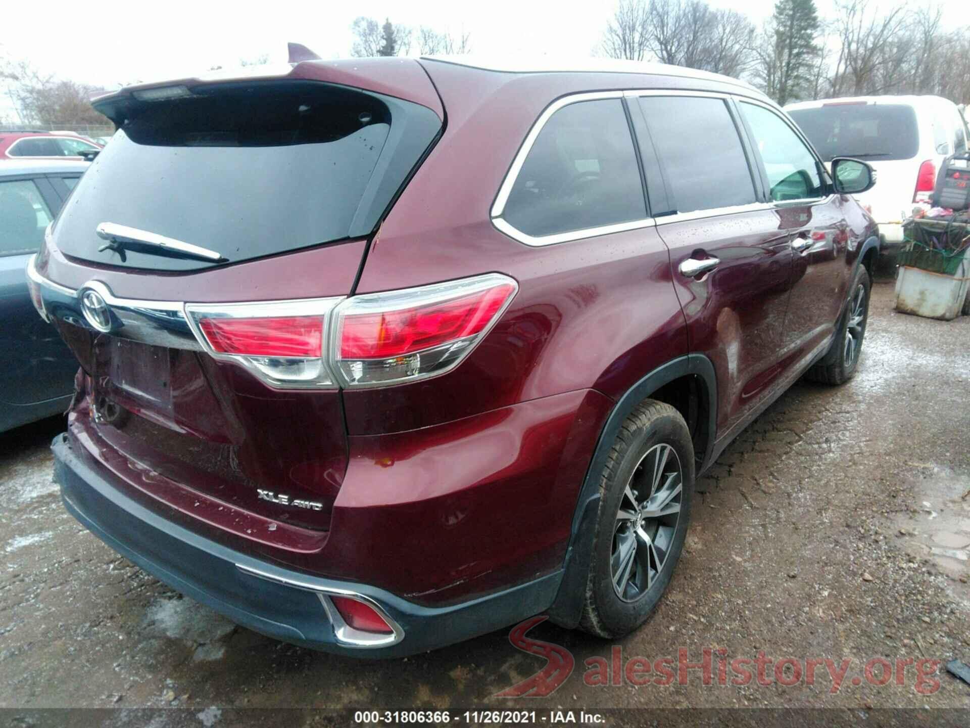 5TDJKRFH8GS343419 2016 TOYOTA HIGHLANDER