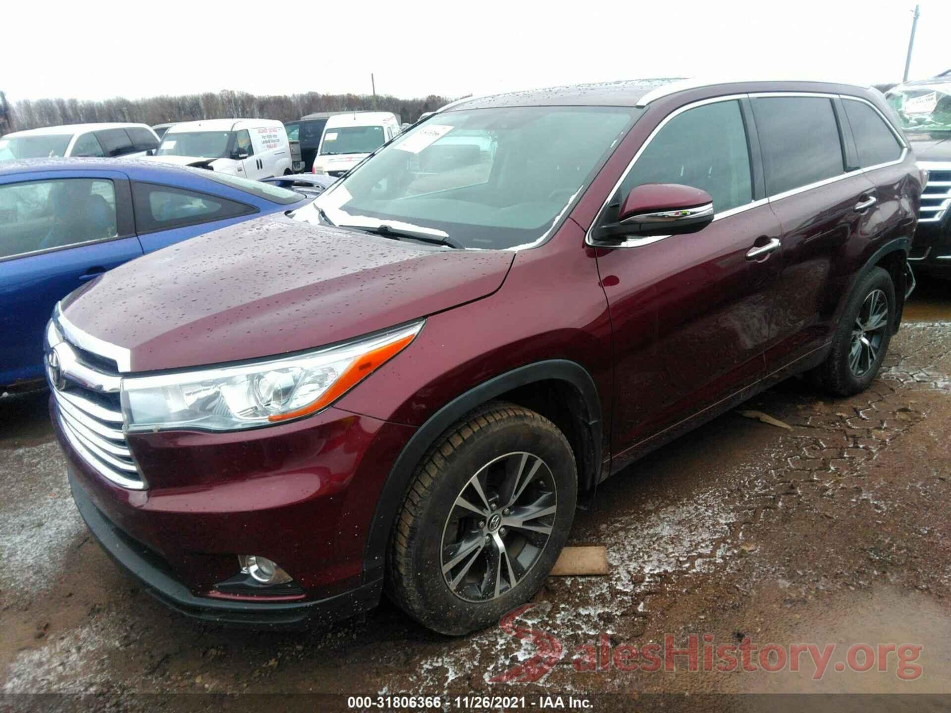 5TDJKRFH8GS343419 2016 TOYOTA HIGHLANDER