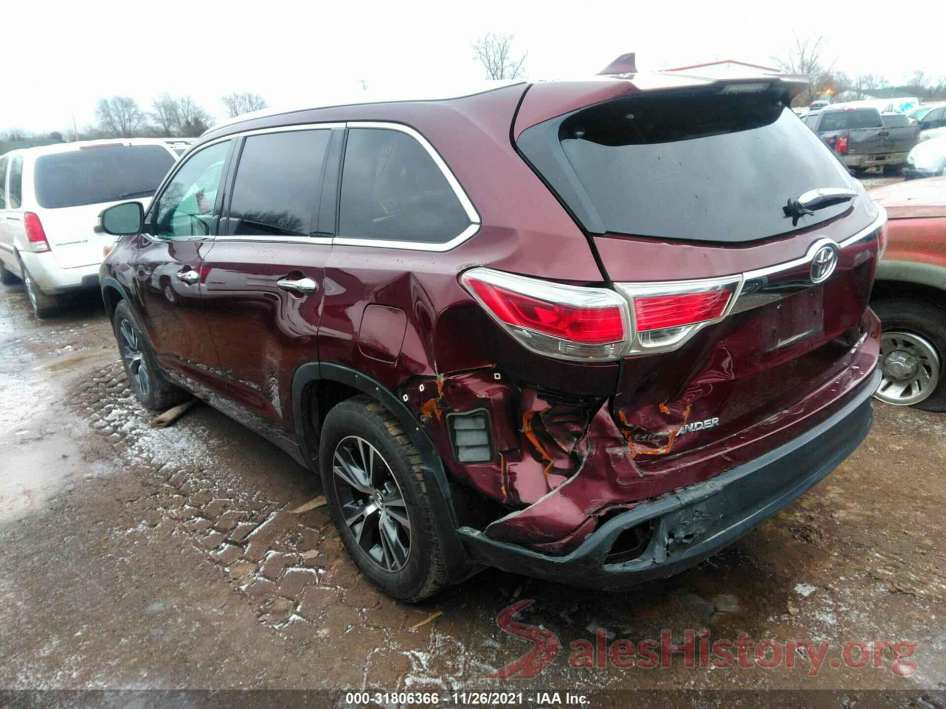 5TDJKRFH8GS343419 2016 TOYOTA HIGHLANDER