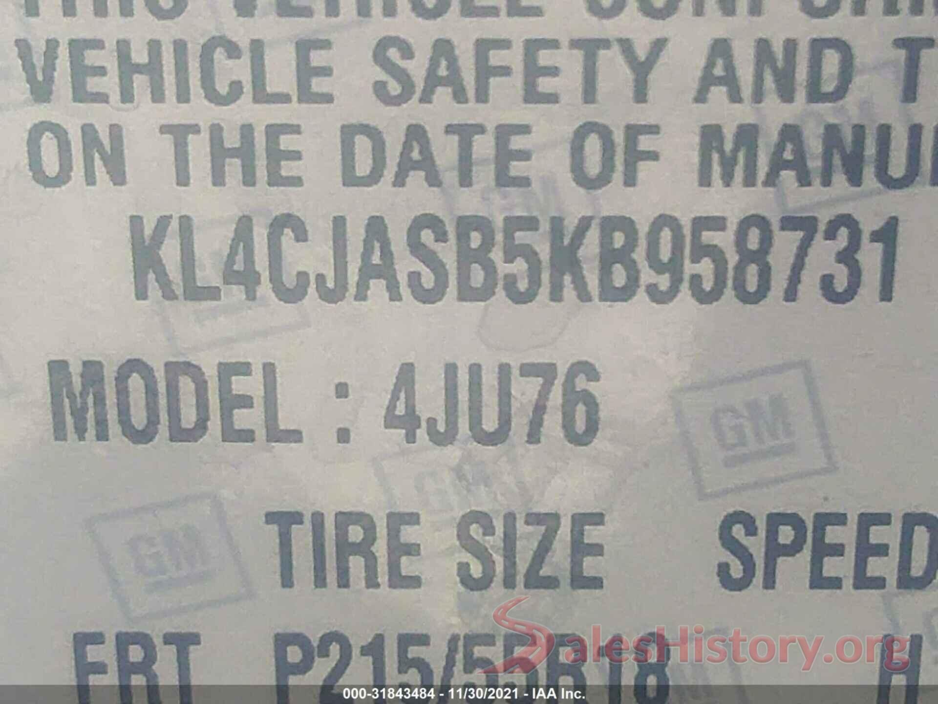 KL4CJASB5KB958731 2019 BUICK ENCORE