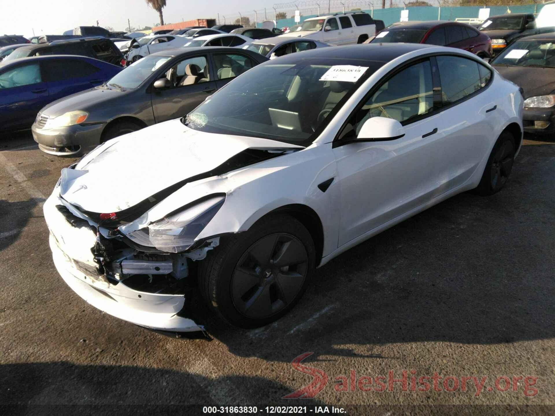 5YJ3E1EA1MF057966 2021 TESLA MODEL 3