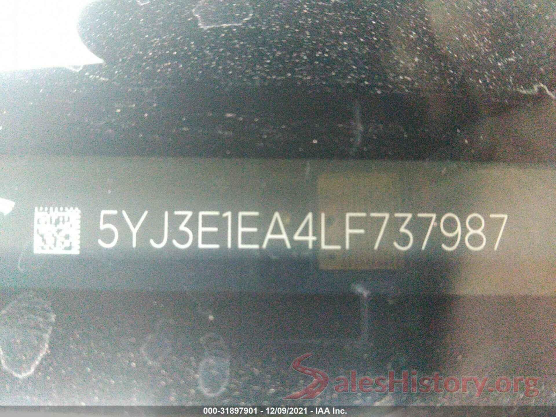 5YJ3E1EA4LF737987 2020 TESLA MODEL 3