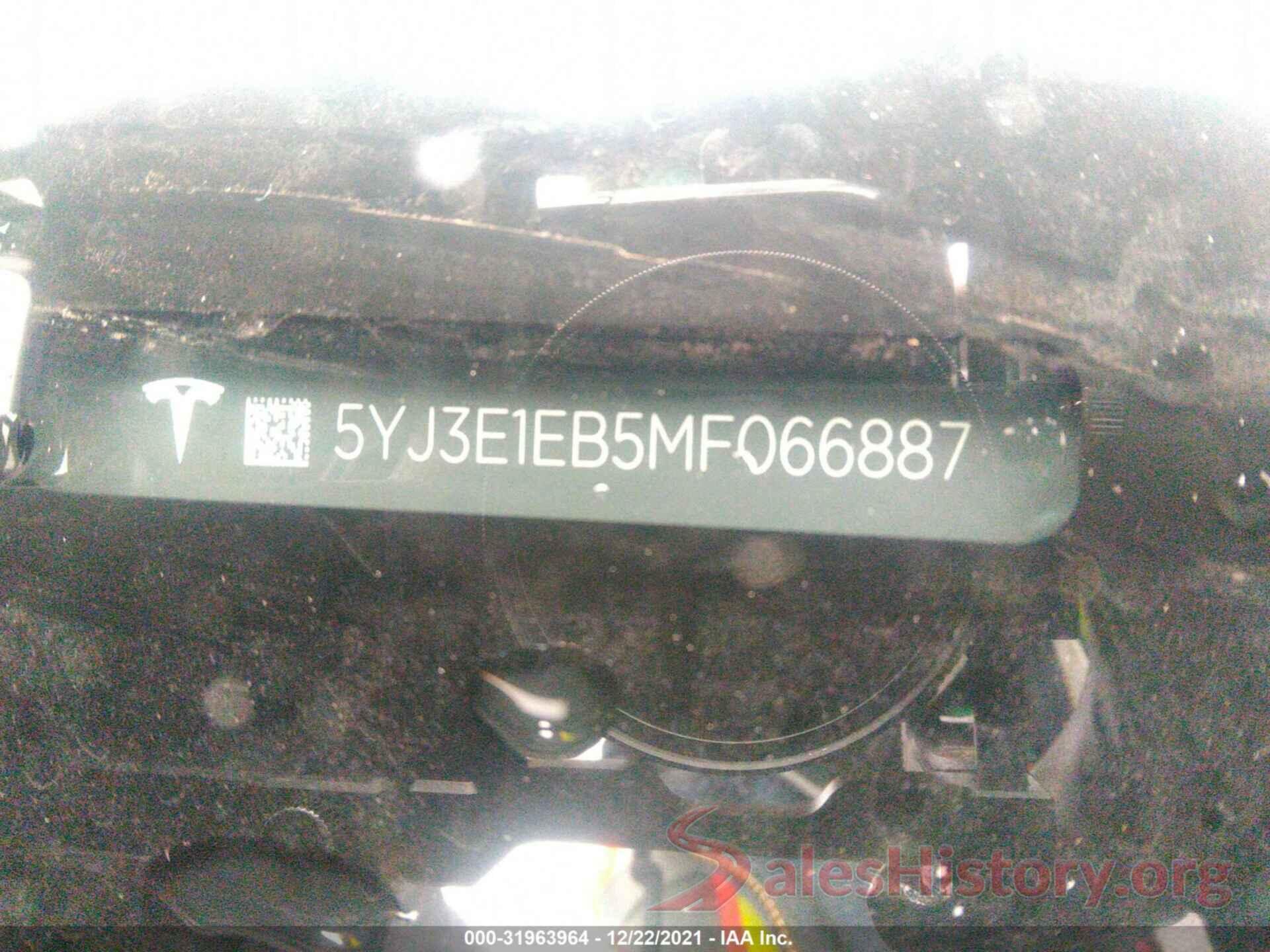 5YJ3E1EB5MF066887 2021 TESLA MODEL 3