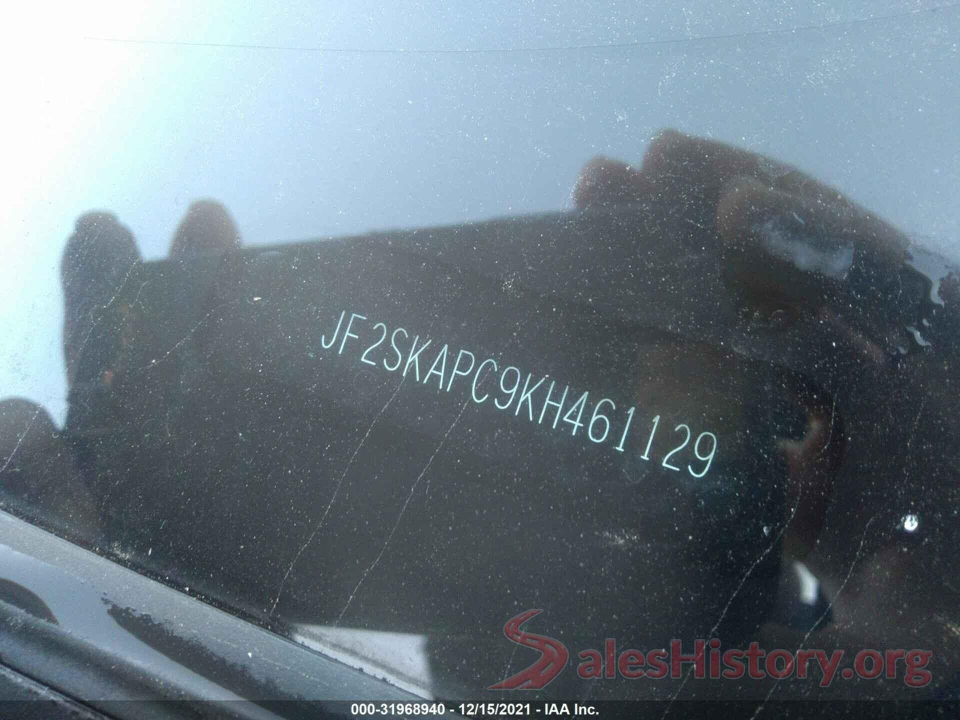 JF2SKAPC9KH461129 2019 SUBARU FORESTER