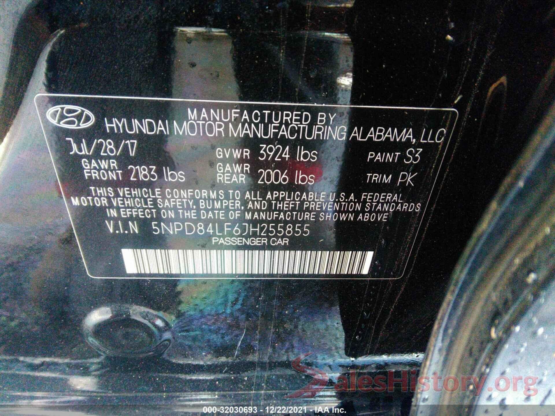 5NPD84LF6JH255855 2018 HYUNDAI ELANTRA