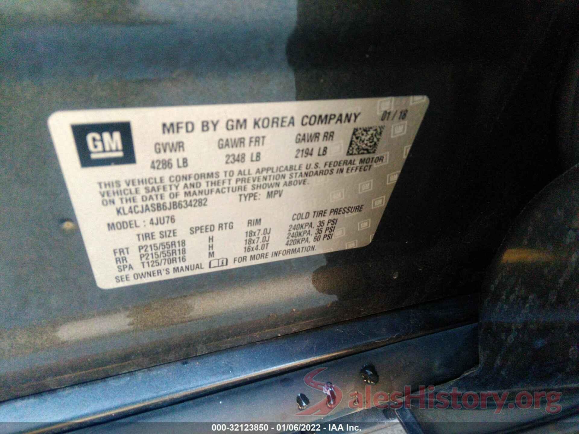 KL4CJASB6JB634282 2018 BUICK ENCORE