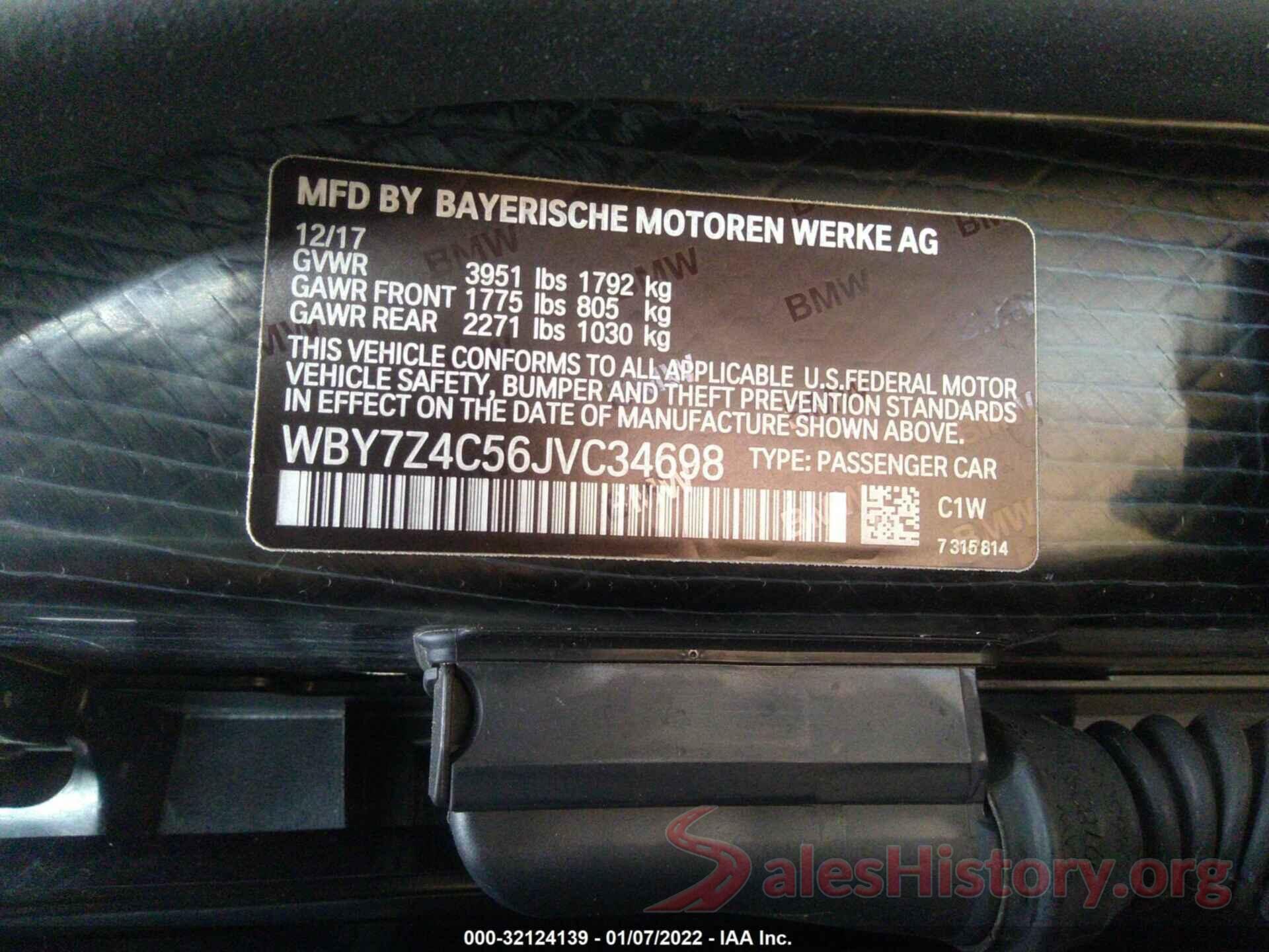 WBY7Z4C56JVC34698 2018 BMW I3