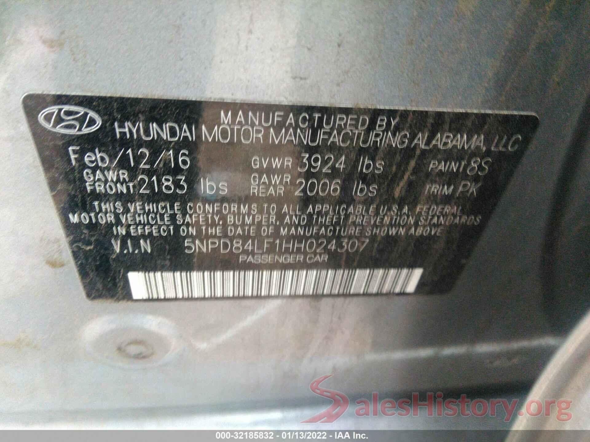 5NPD84LF1HH024307 2017 HYUNDAI ELANTRA