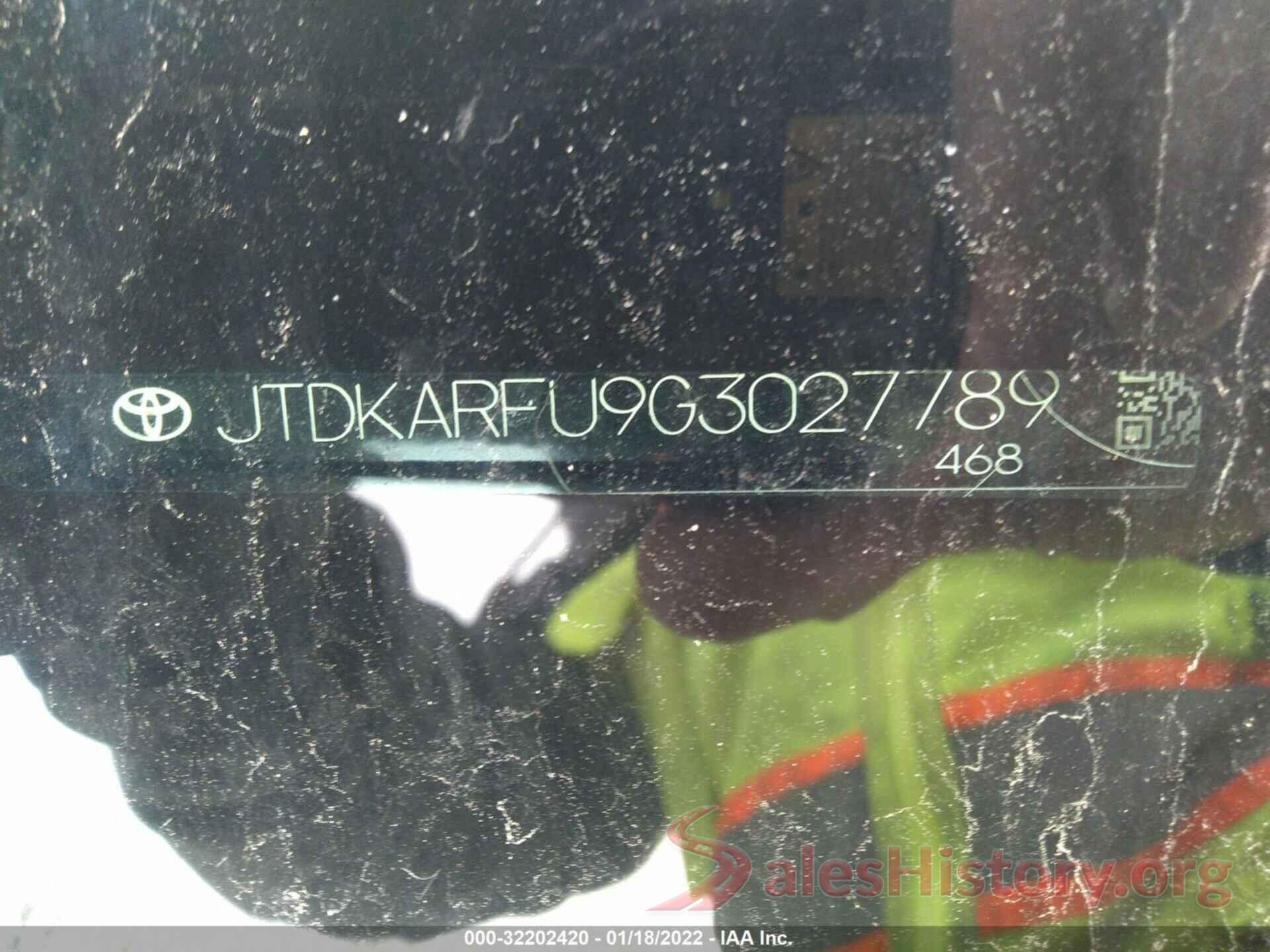 JTDKARFU9G3027789 2016 TOYOTA PRIUS