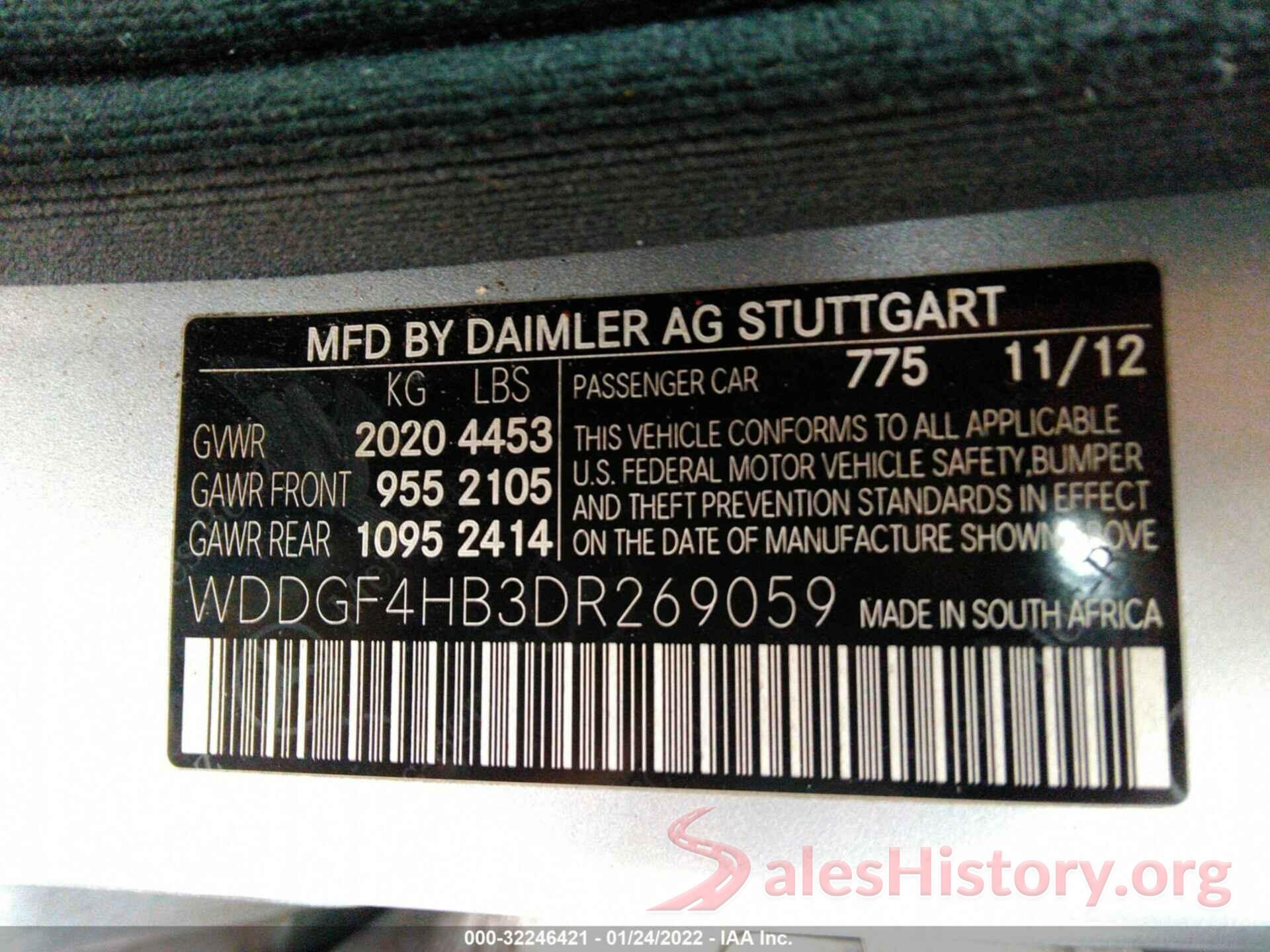 WDDGF4HB3DR269059 2013 MERCEDES-BENZ C-CLASS