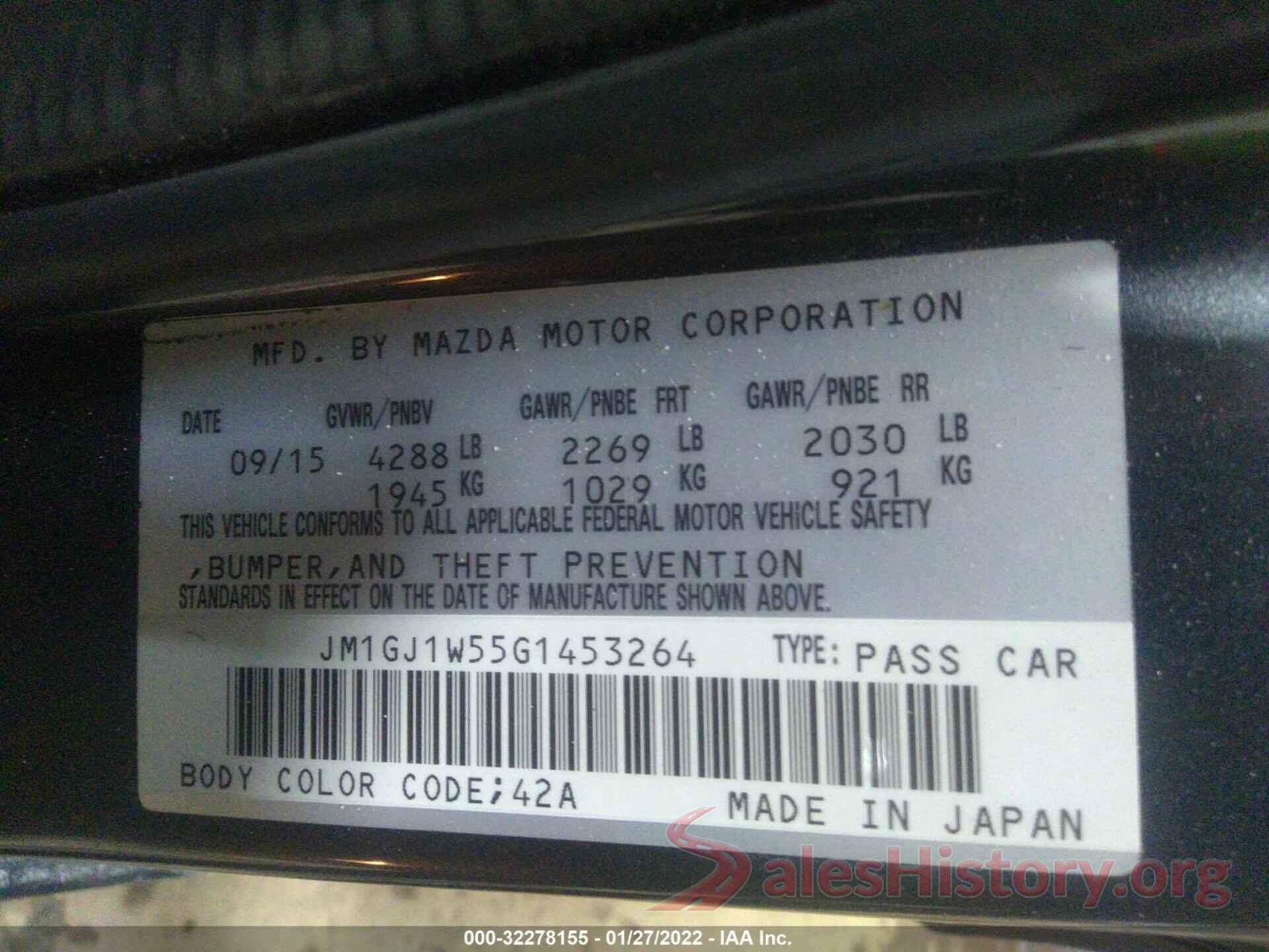 JM1GJ1W55G1453264 2016 MAZDA MAZDA6