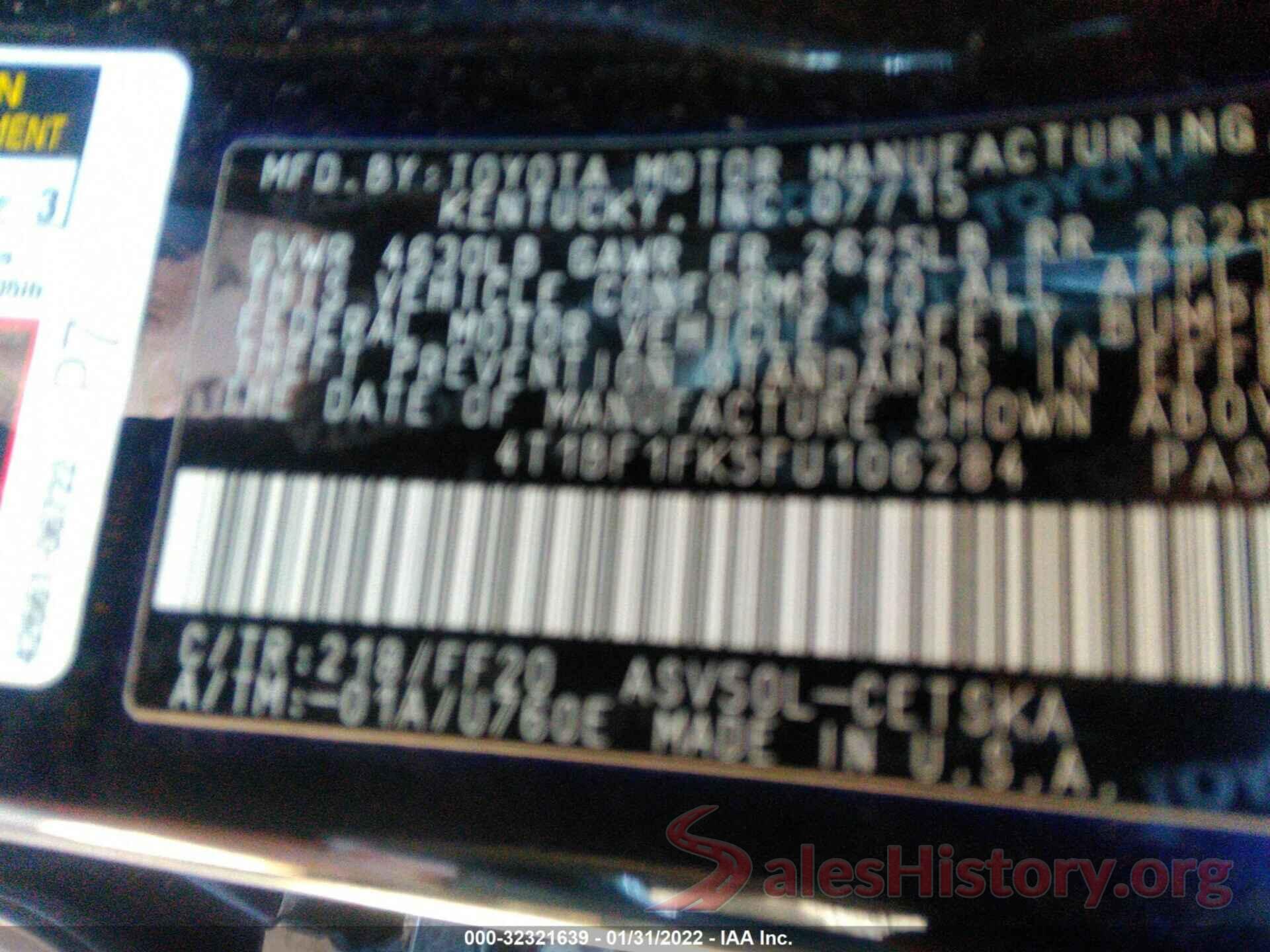 4T1BF1FK5FU106284 2015 TOYOTA CAMRY