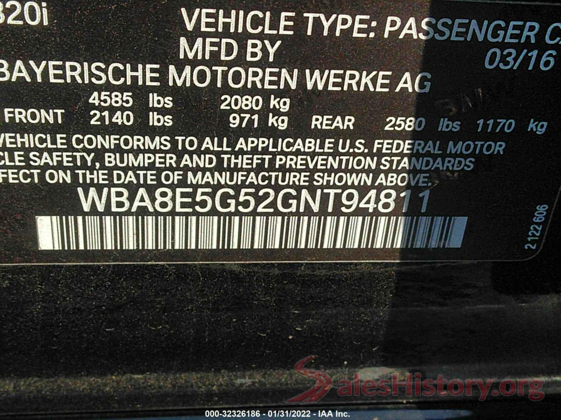 WBA8E5G52GNT94811 2016 BMW 3 SERIES