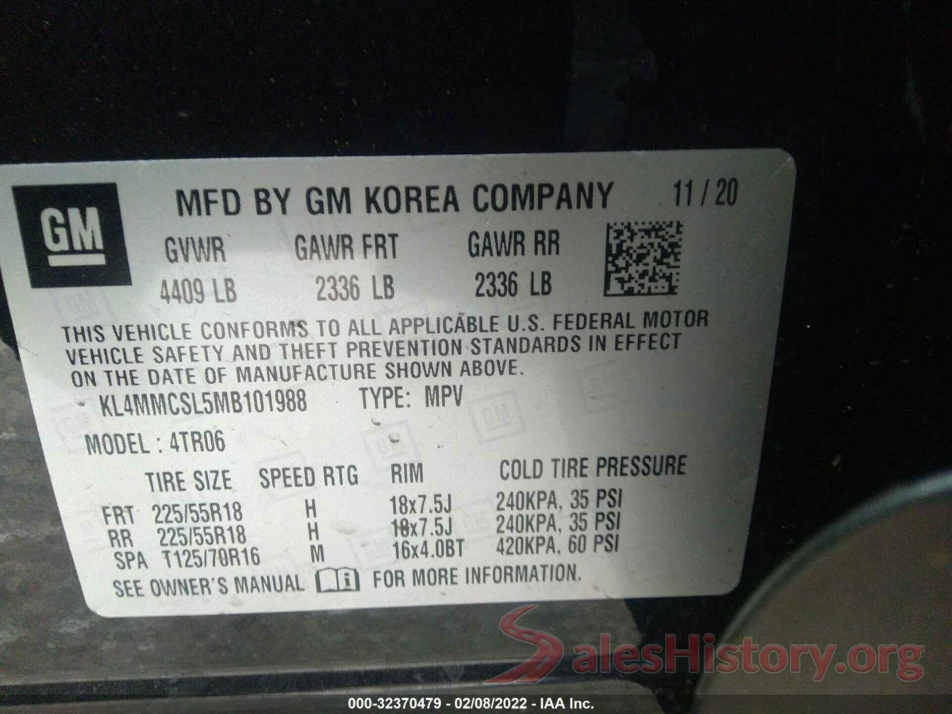 KL4MMCSL5MB101988 2021 BUICK ENCORE GX