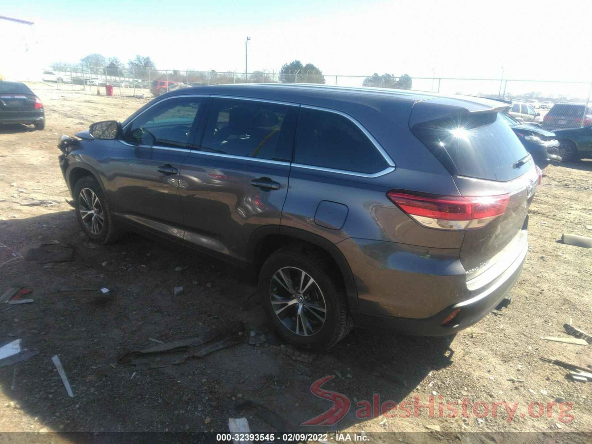 5TDZZRFH8KS349406 2019 TOYOTA HIGHLANDER