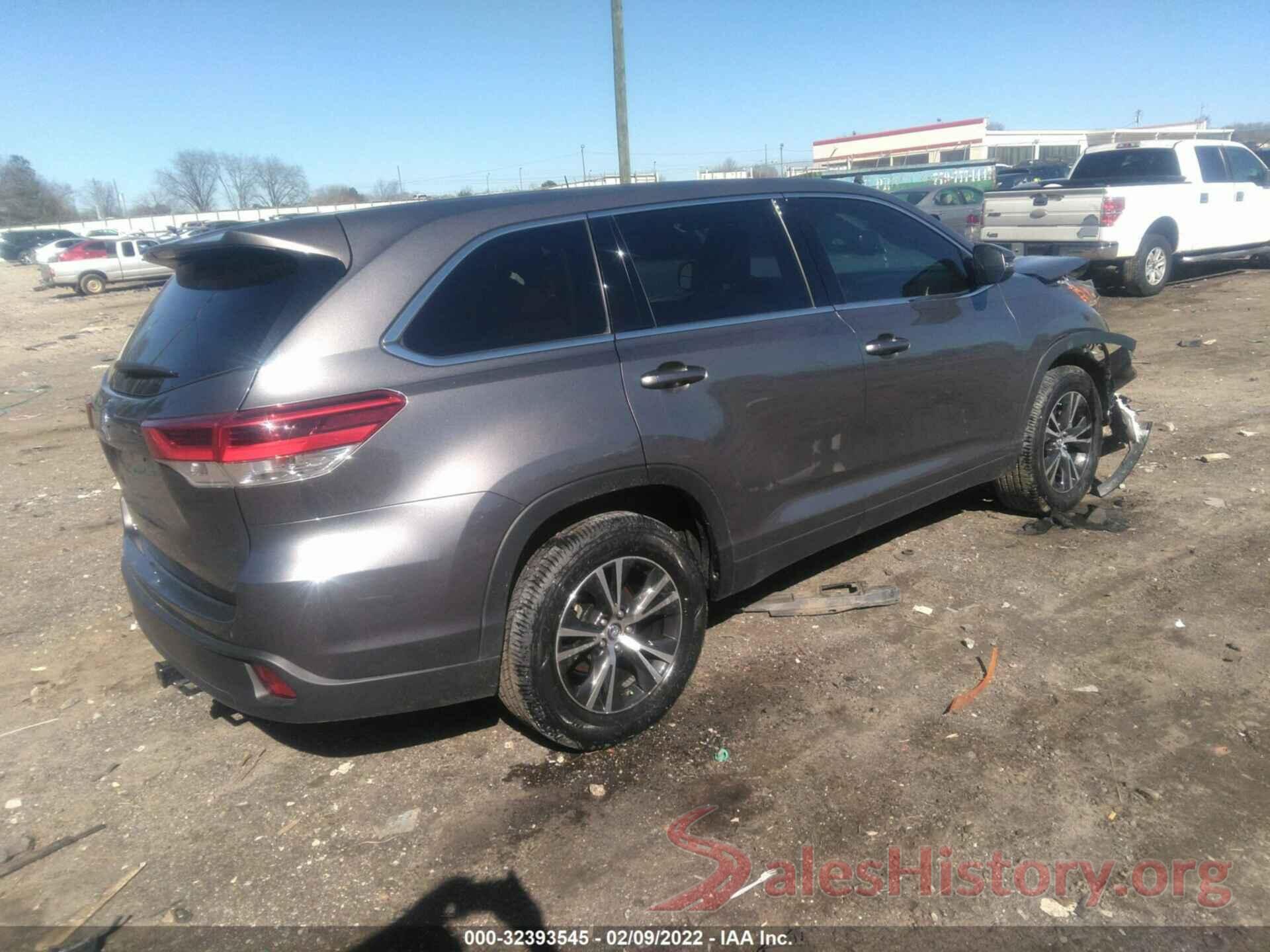 5TDZZRFH8KS349406 2019 TOYOTA HIGHLANDER